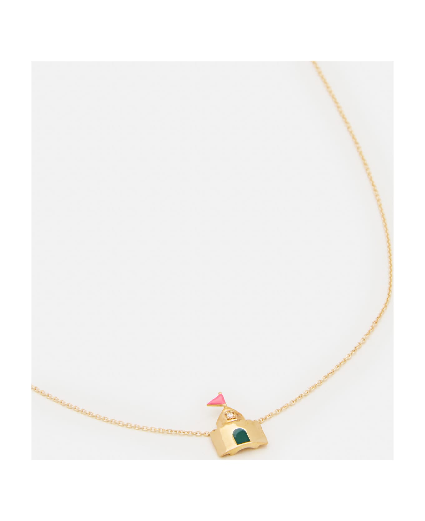 Aliita 9k Gold Castillo Brillante Enamel Necklace - Golden