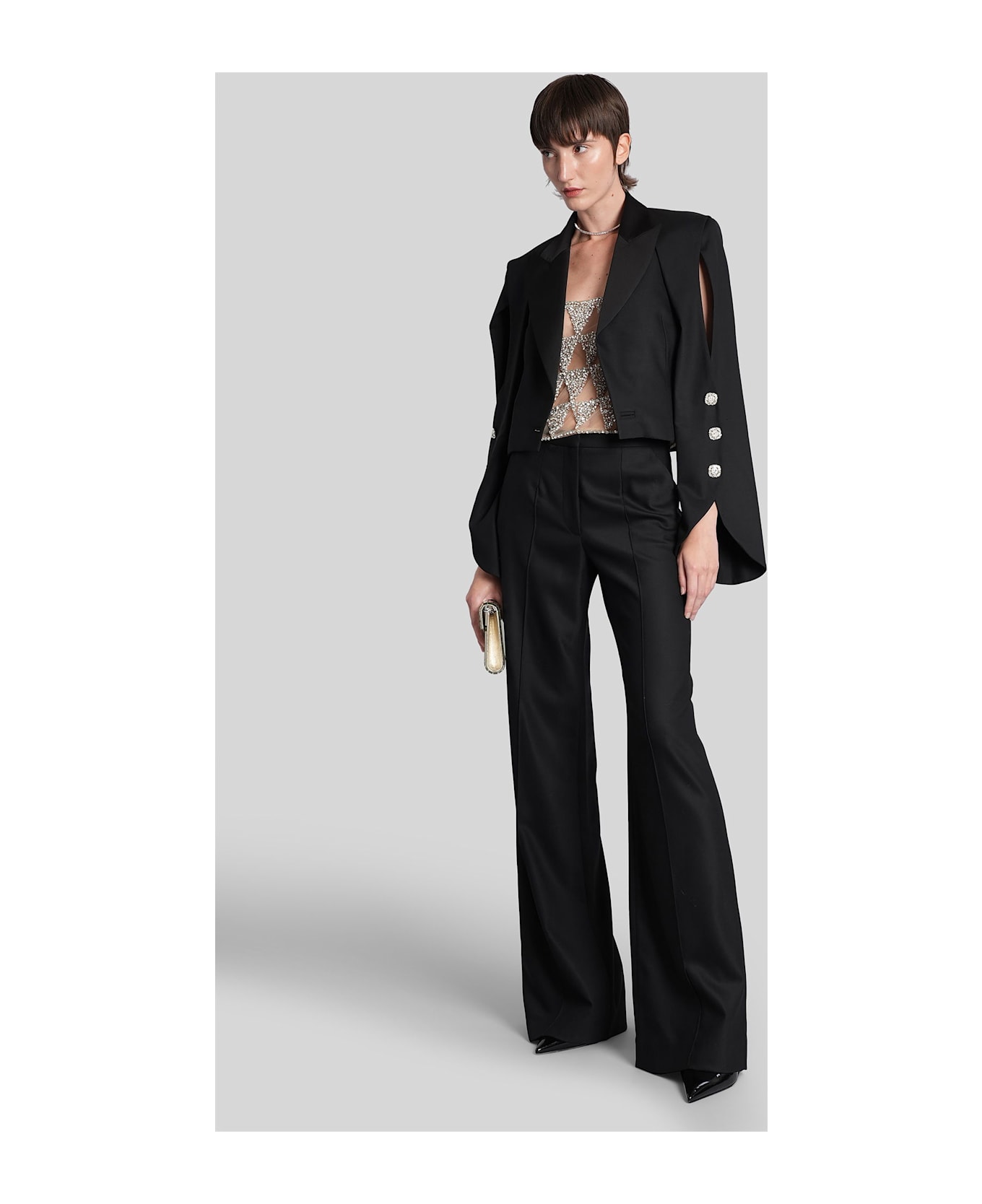 Costarellos Martti Blazer In Black Wool - black