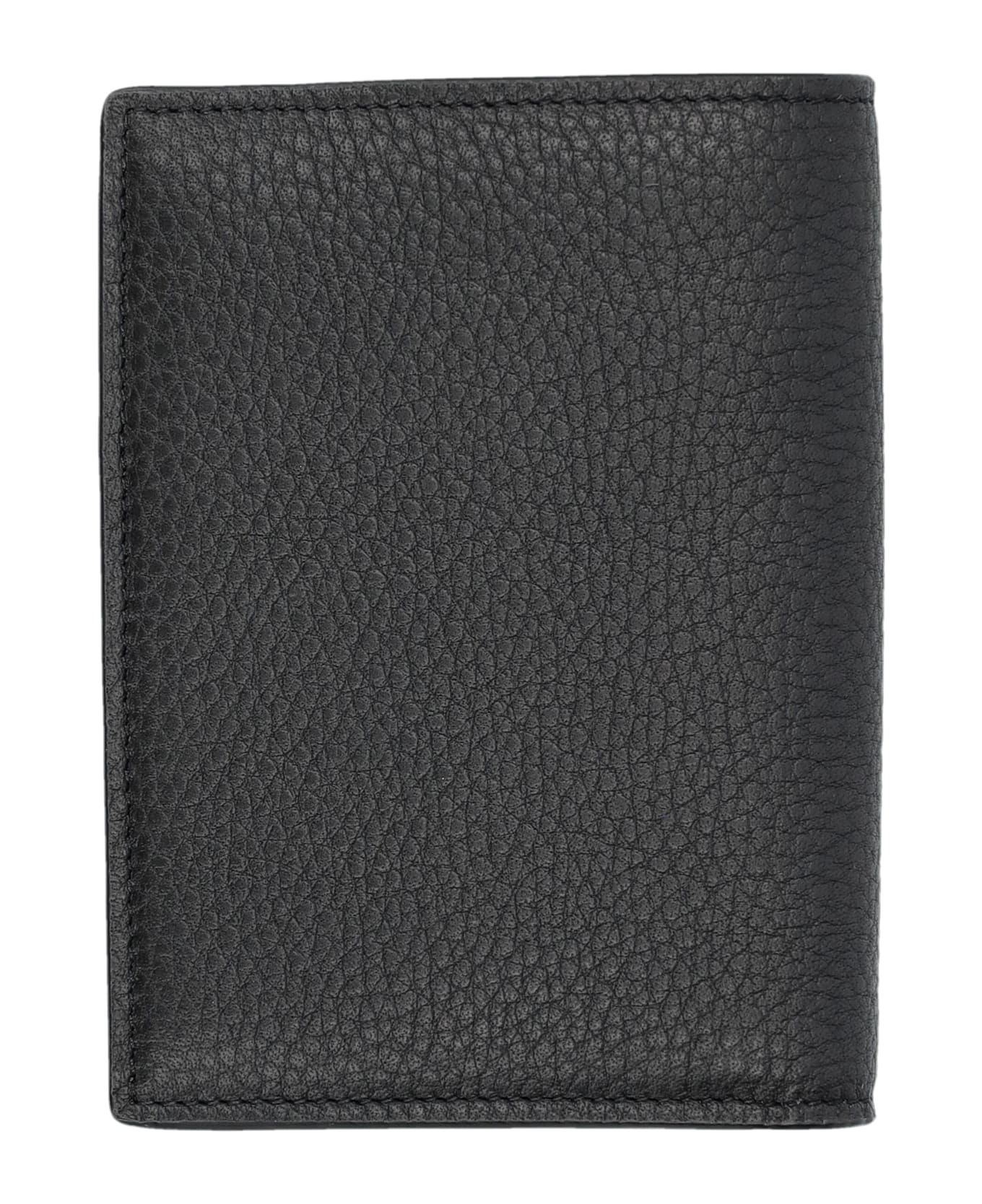 Saint Laurent Tiny Cassandre Credit Card Wallet - BLACK
