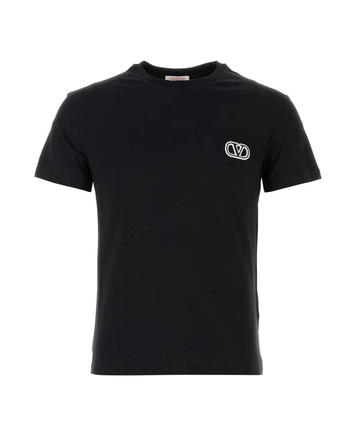 Valentino Garavani Black Cotton T-shirt - NERO