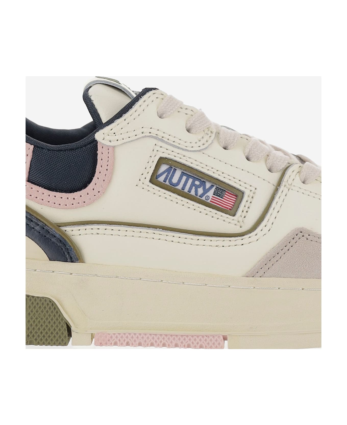 Autry Clc Low Suede And Mesh Sneakers - Red