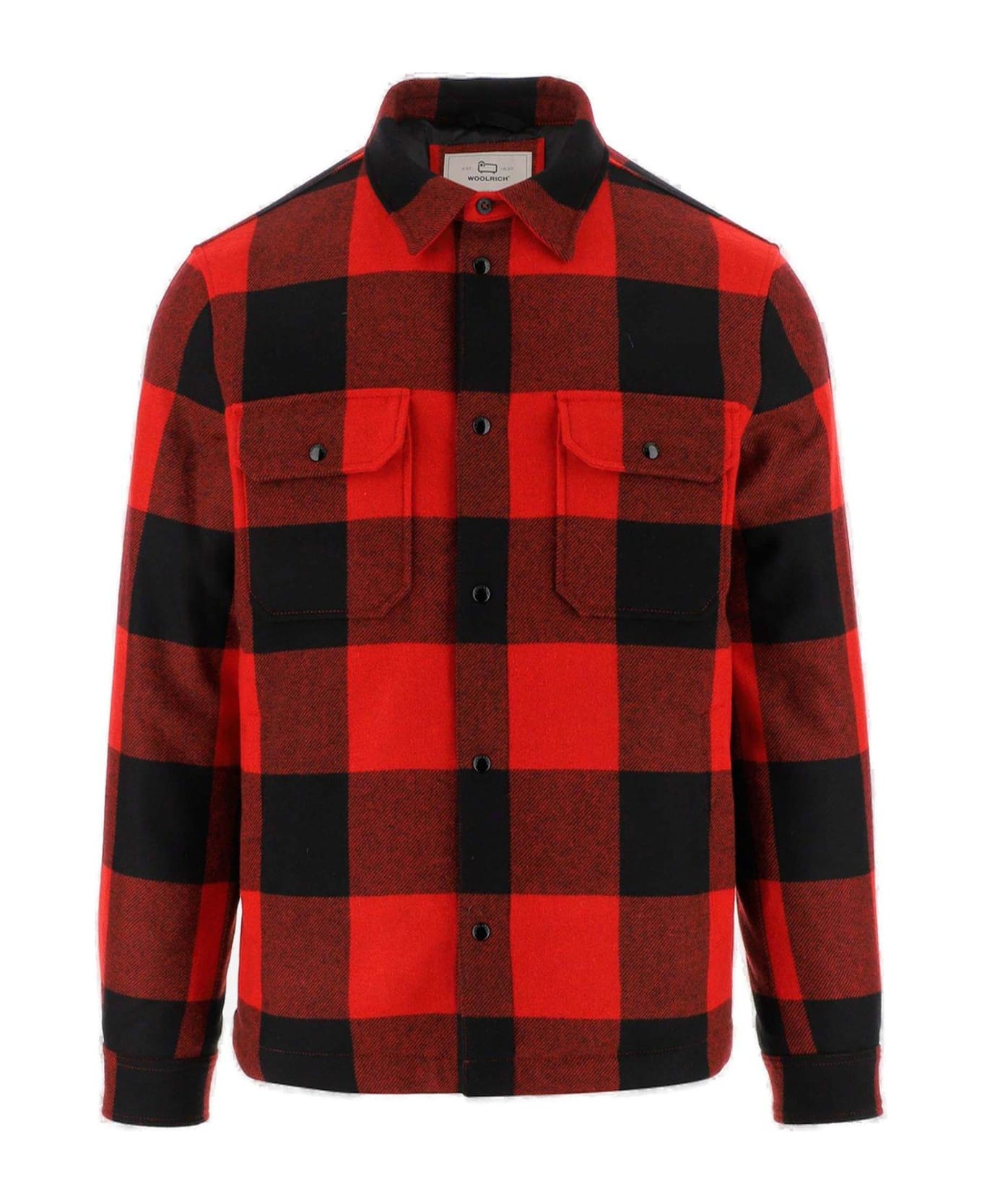 Woolrich Checked Button-up Long Sleeved Shirt - Rosso