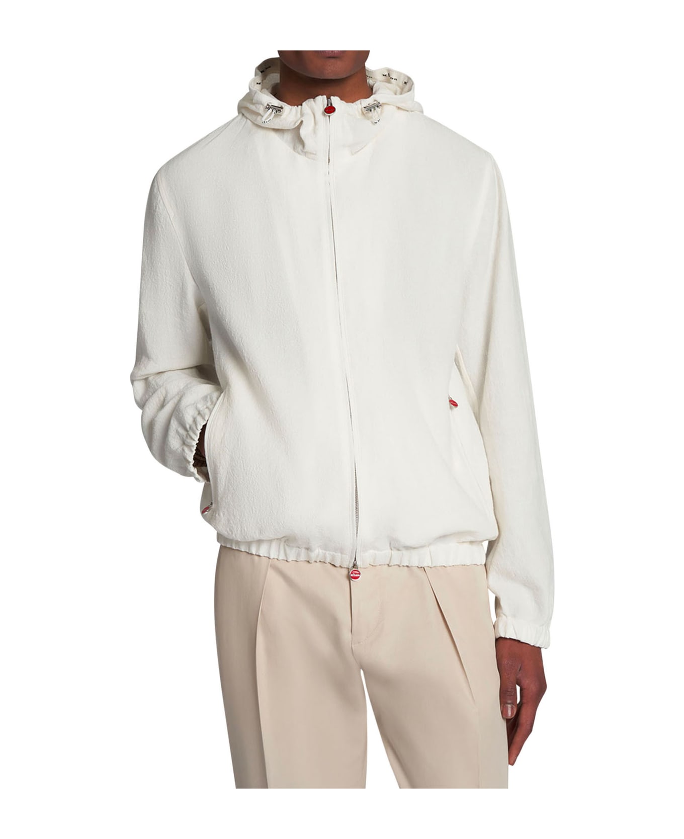 Kiton Blouson Linen - WHITE