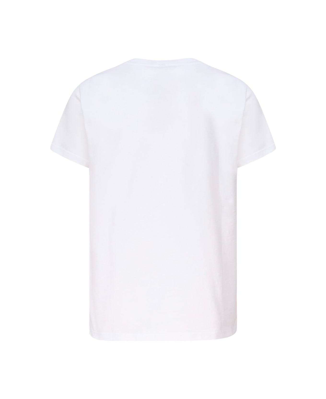Moschino Logo Printed Crewneck T-shirt - White シャツ