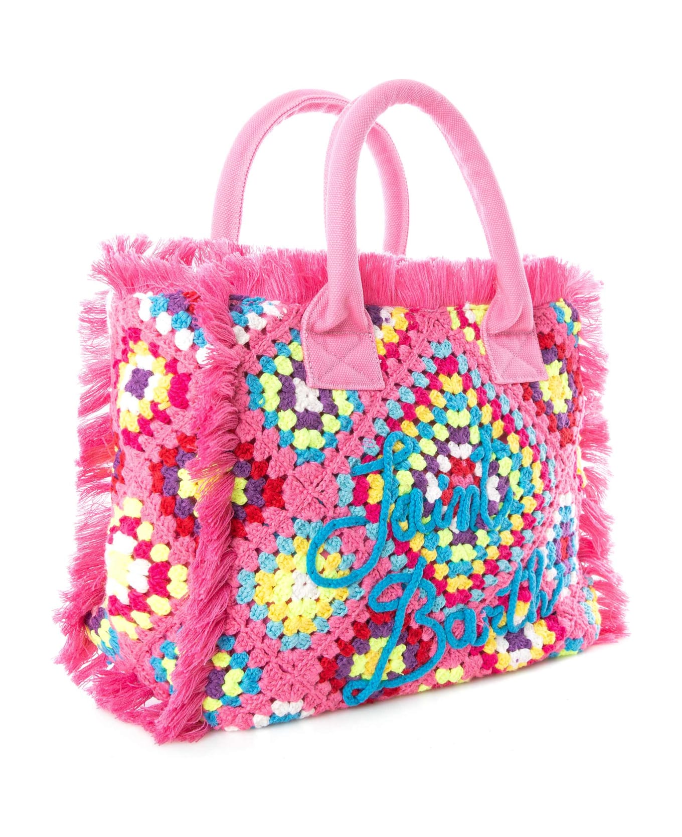 MC2 Saint Barth Vanity Crochet Shoulder Bag With Pattern - PINK