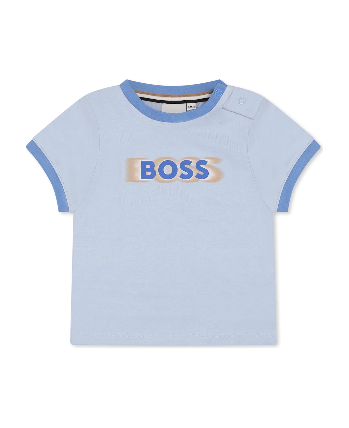 Hugo Boss Light Blue T-shirt For Baby Boy With Logo - Light Blue