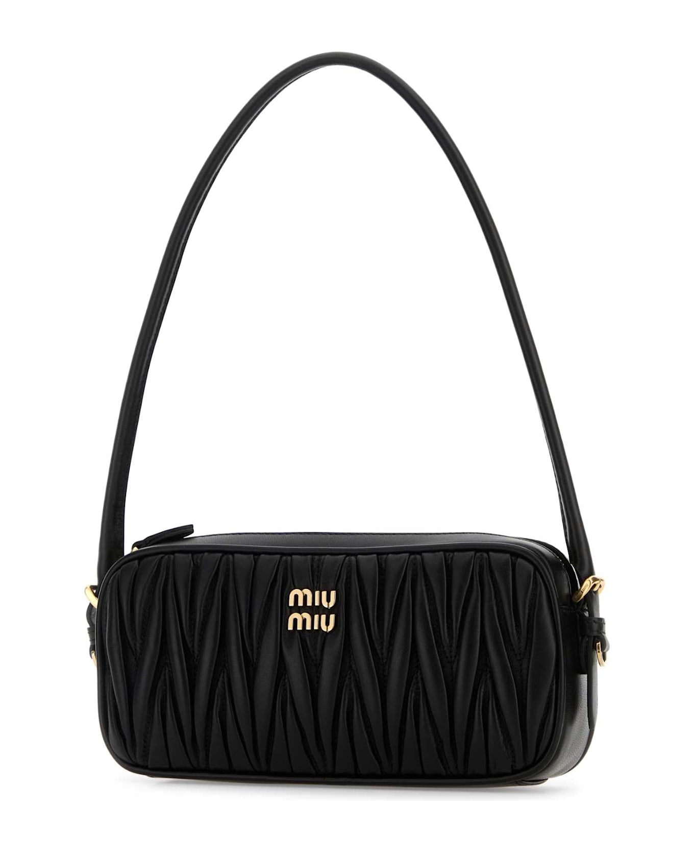 Miu Miu Black Leather Shoulder Bag - NERO