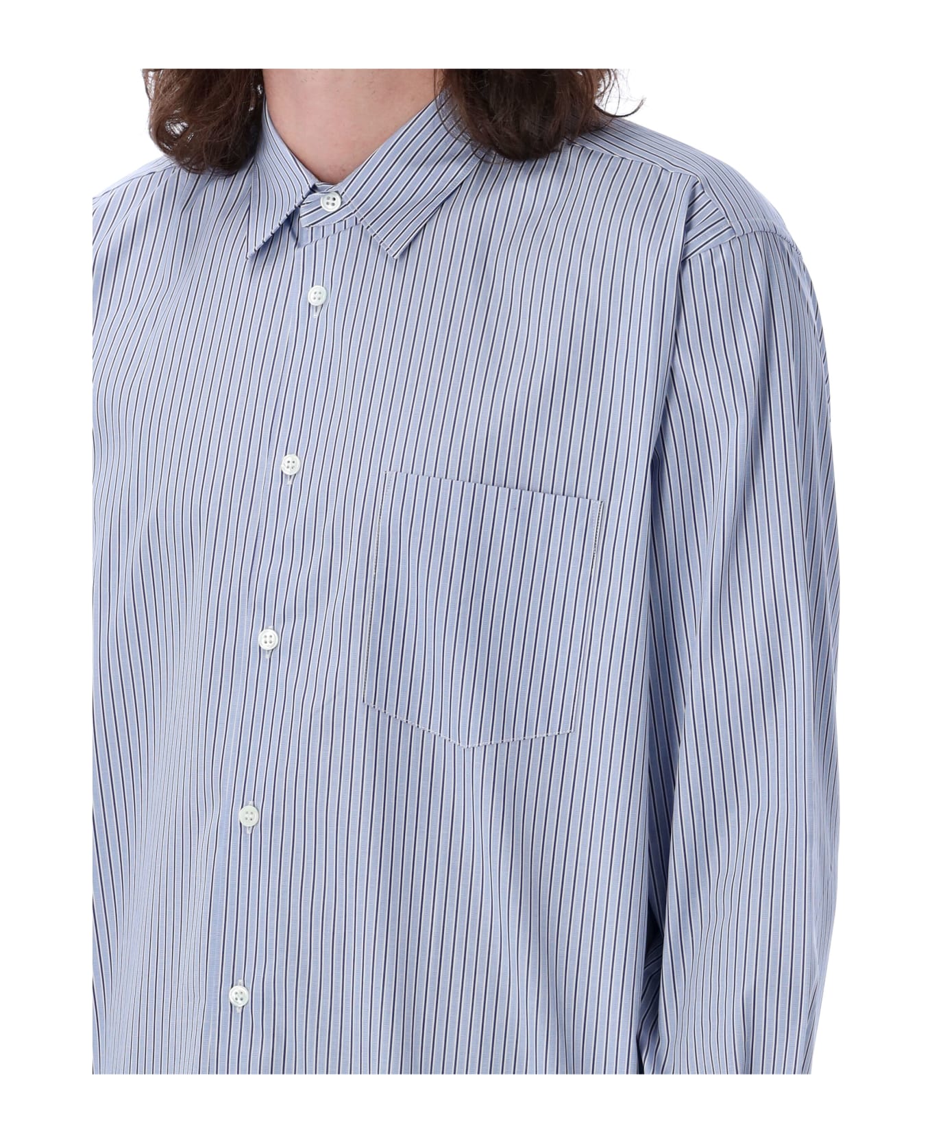 Comme des Garçons Shirt Stripes Shirt - LIGHT BLUE NAVY シャツ