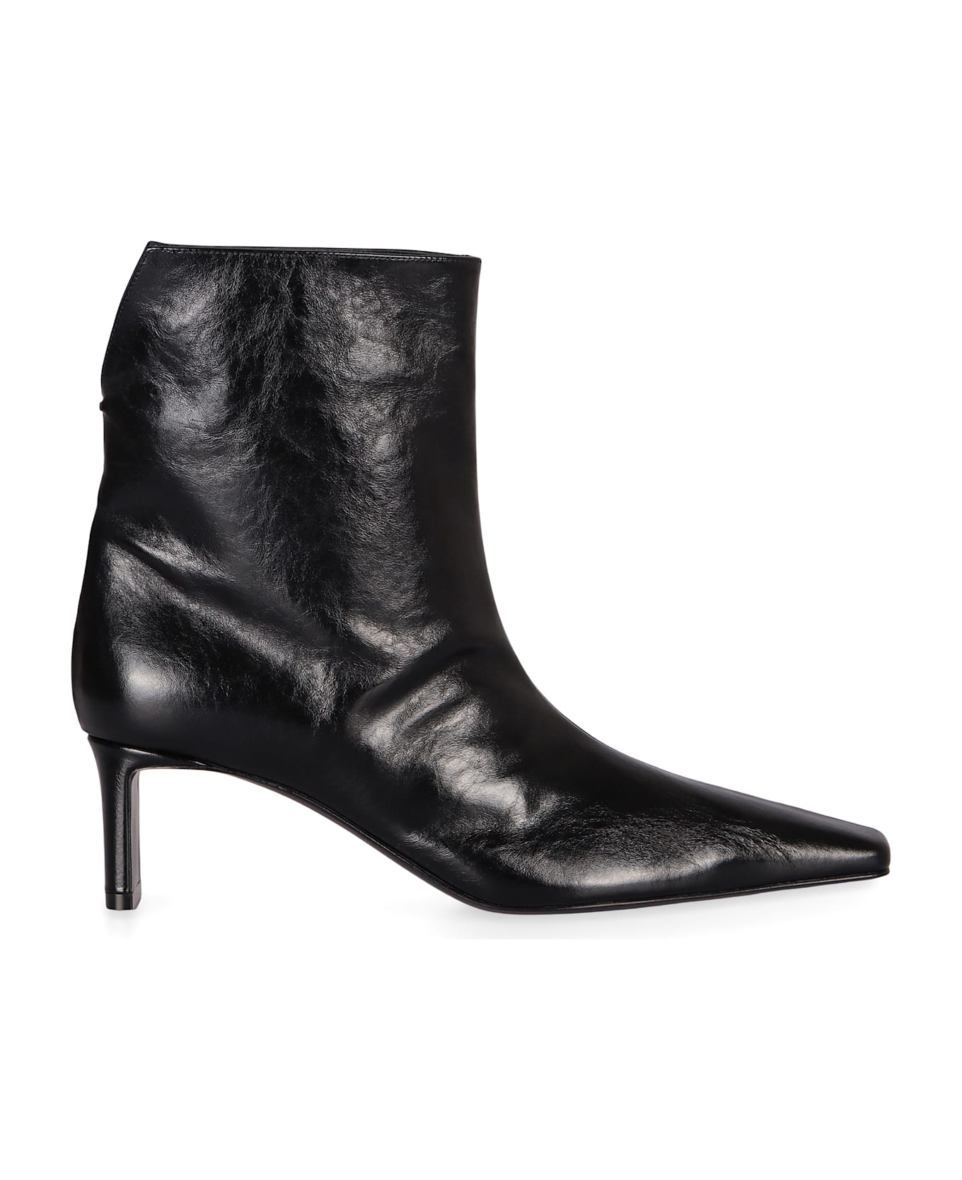 Khaite Ona Leather Ankle Boots - black