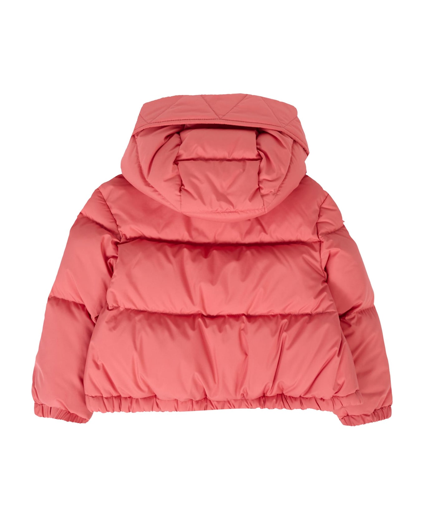 Moncler Pink Tazui Down Jacket For Baby Girl With Logo - Pink