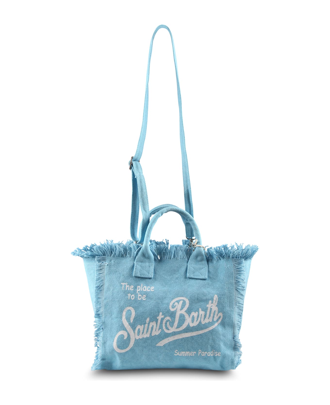 MC2 Saint Barth Light Blue Beach Bag For Girl With Logo - Light Blue