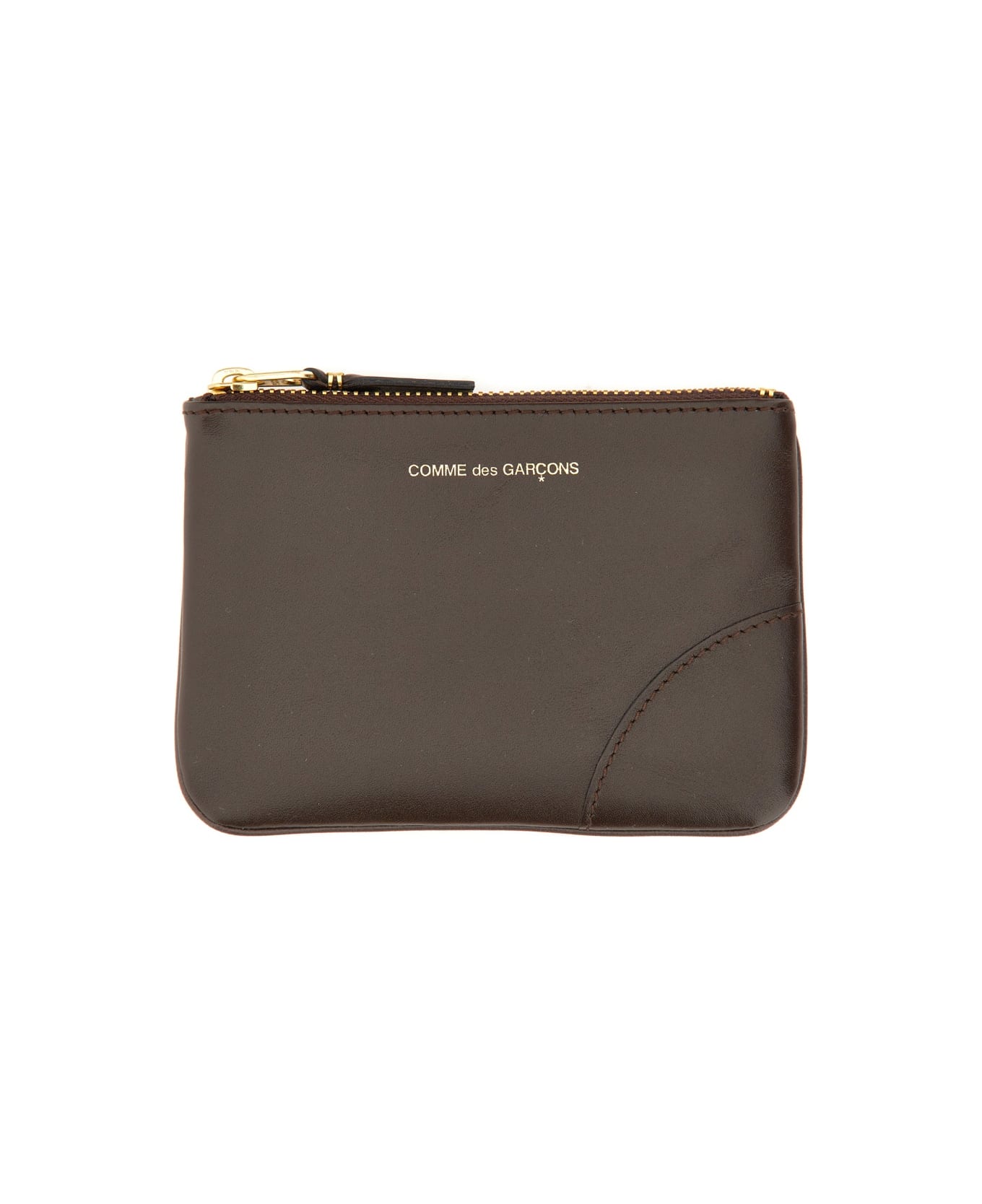 Comme des Garçons Wallet Small Clutch With Zipper - BROWN