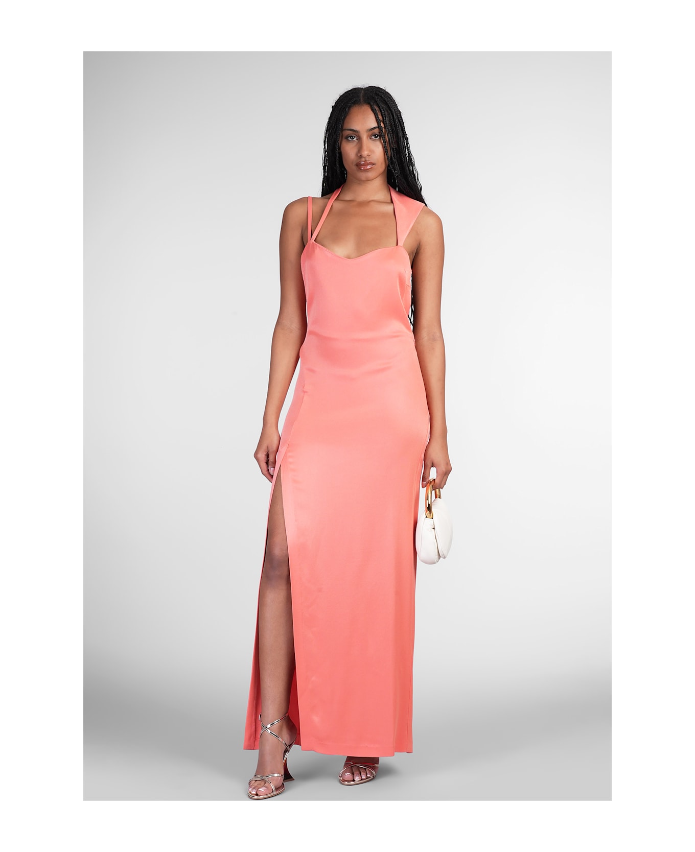 IRO Ruina Long Dress In Orange Viscose - orange