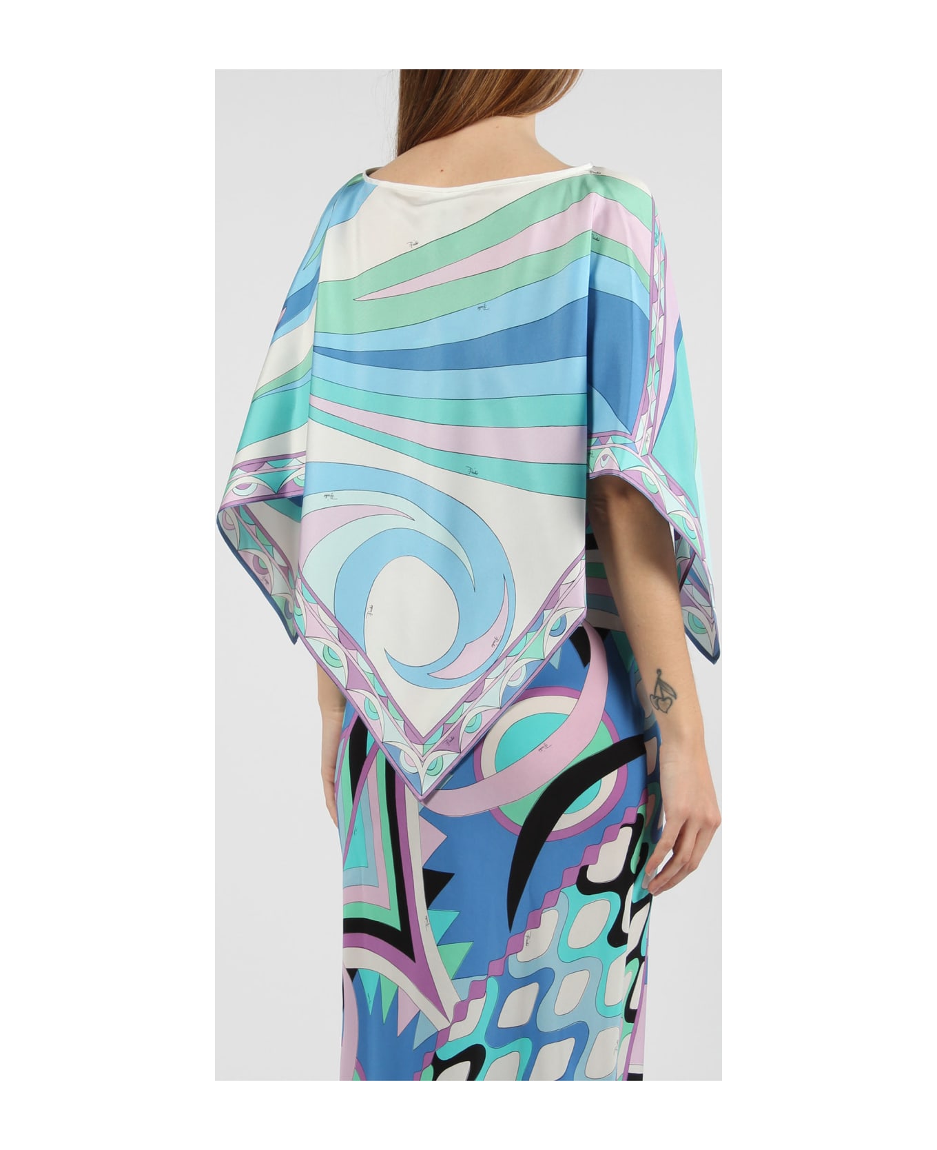 Pucci Cigni-print Silk Top - Multicolour