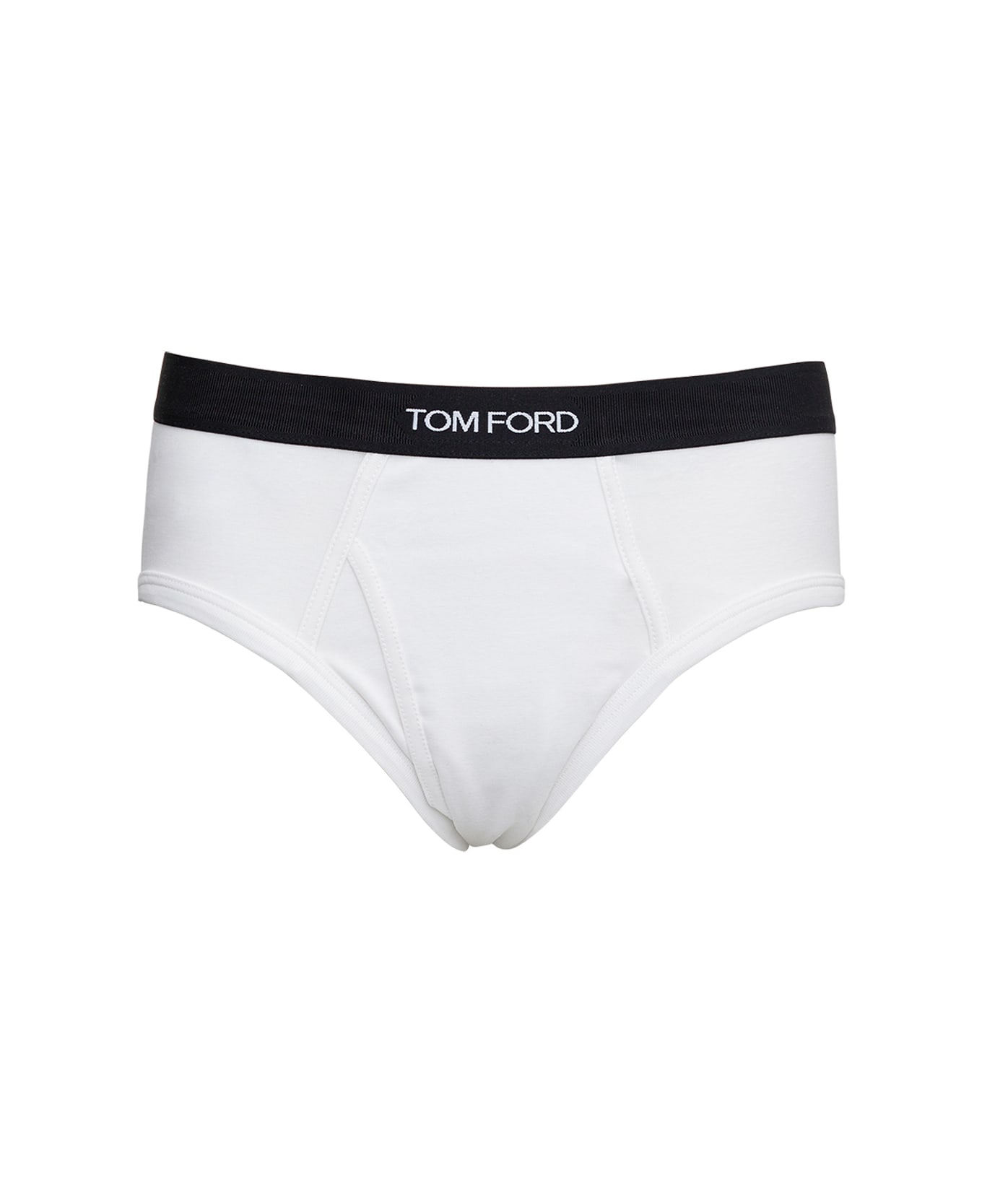 Tom Ford White Briefs With Logo In Cotton Man - White