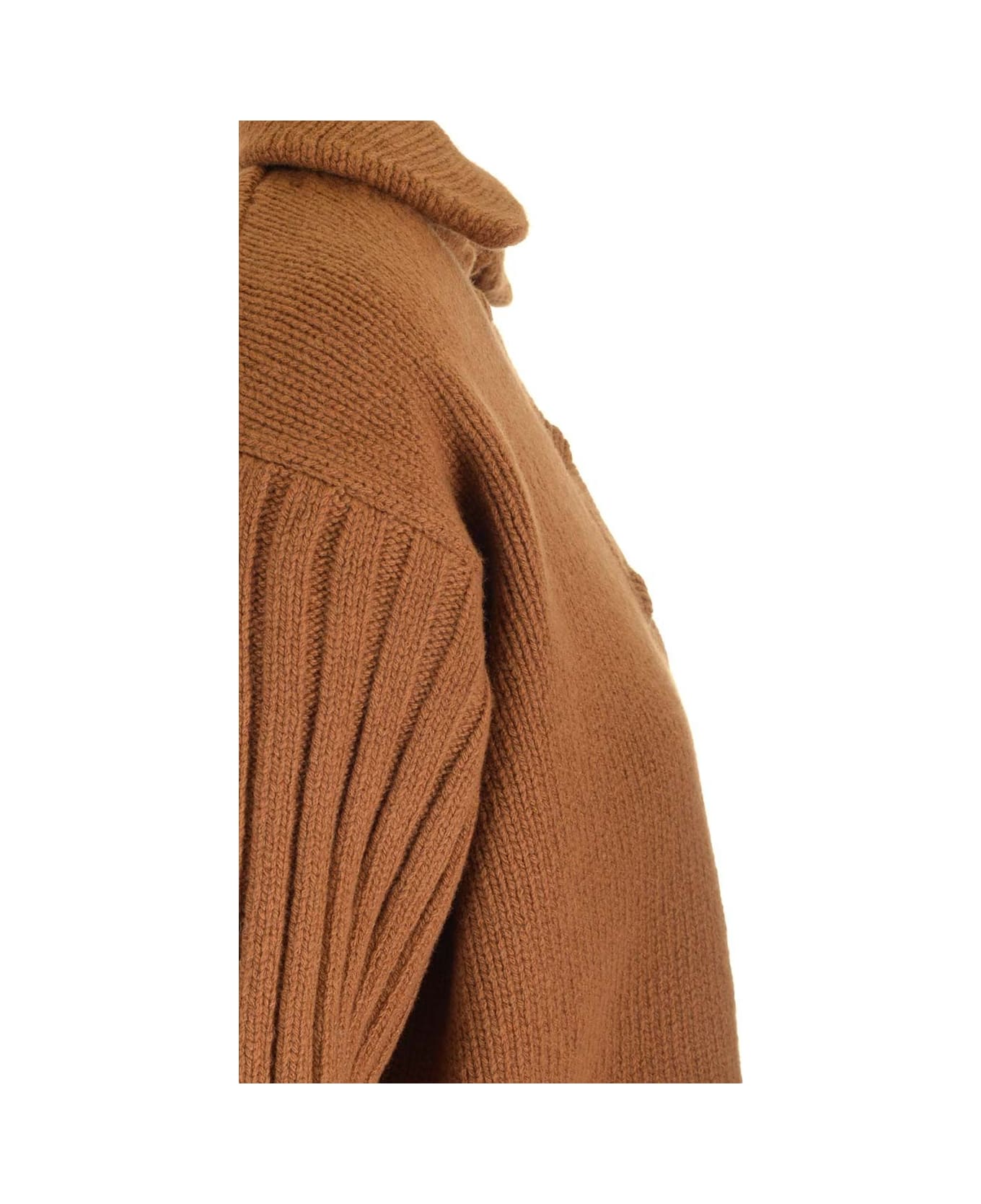 Dries Van Noten Knitted Cropped Sweater - Brown