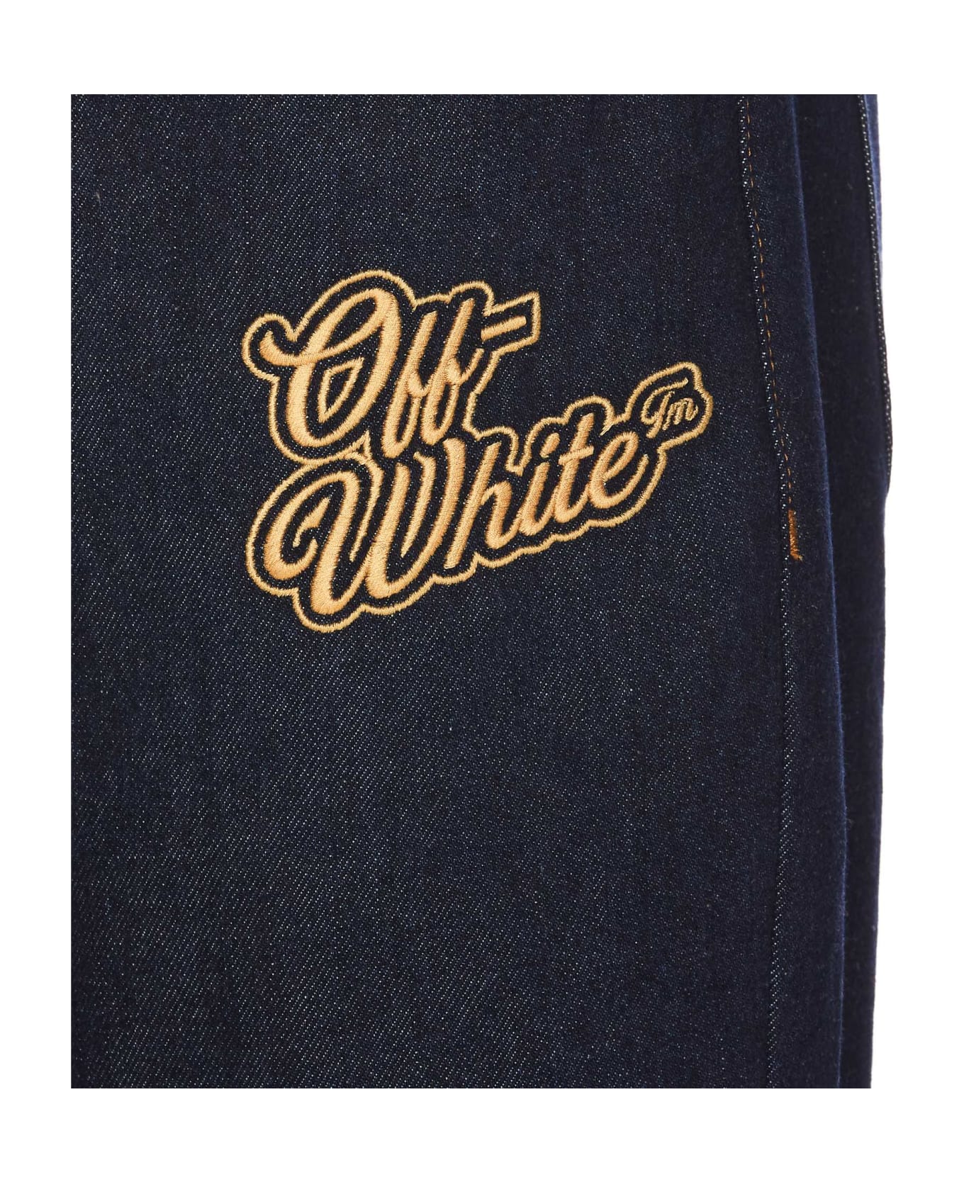 Off-White 90s Logo Flare Jeans - RAW BLUE GOLD