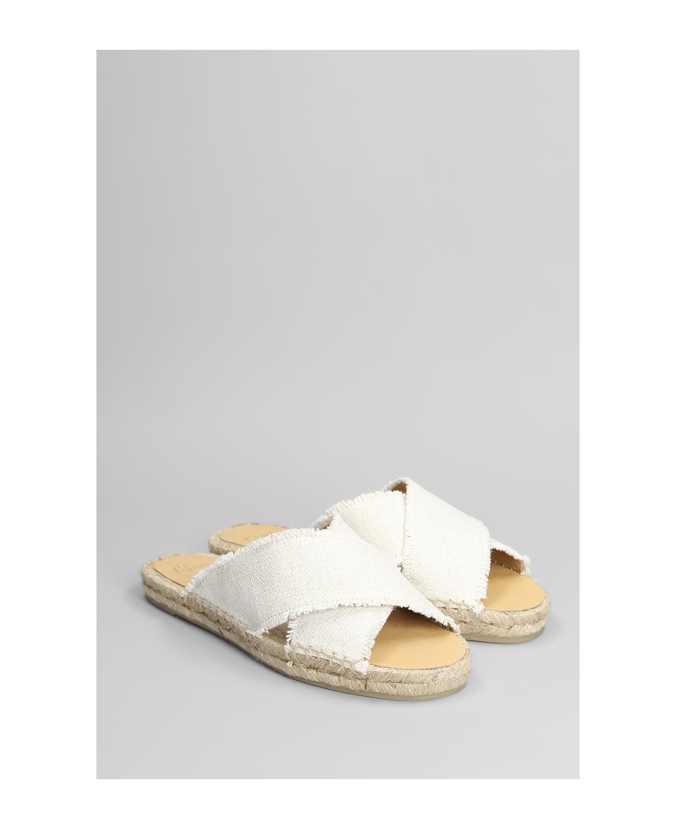 Castañer Palmera-032 Flats In White Canvas - white