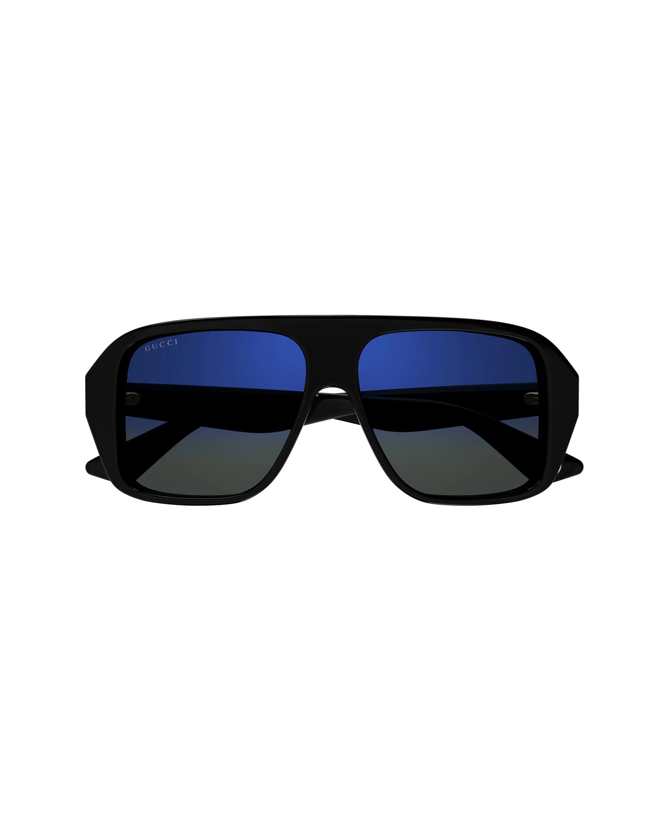 Gucci Eyewear Gg1615s Linea Lettering 001 Black Blue Sunglasses - Nero