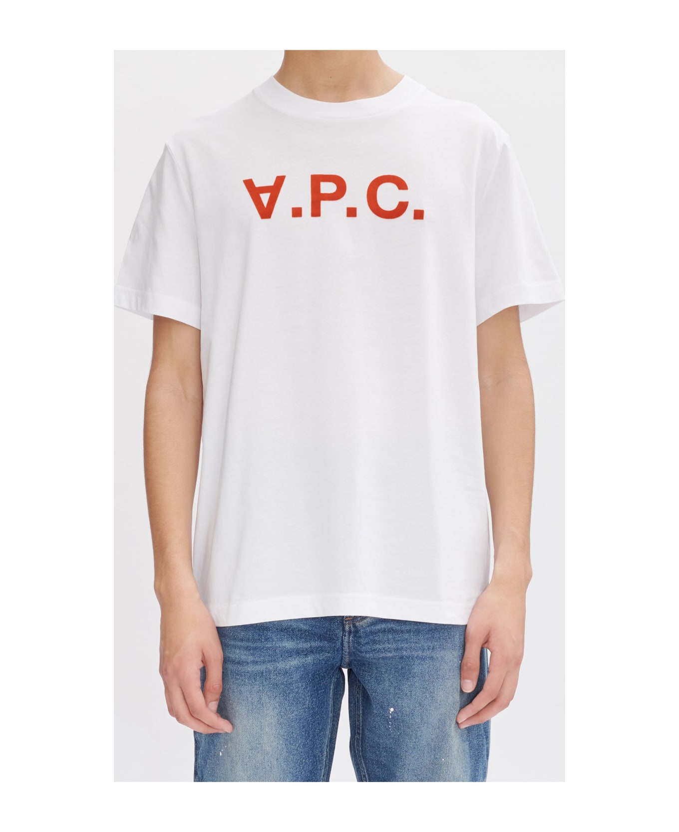 A.P.C. T Shirt Standard Grand Vpc - Ilm Blanc Terracotta