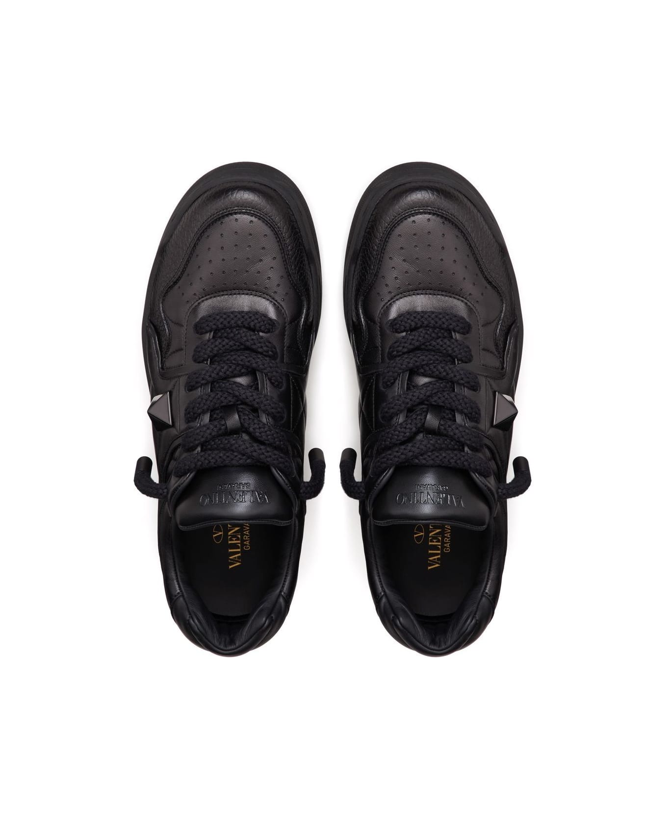 Valentino Garavani One Stud Xl Leather Sneakers - Black