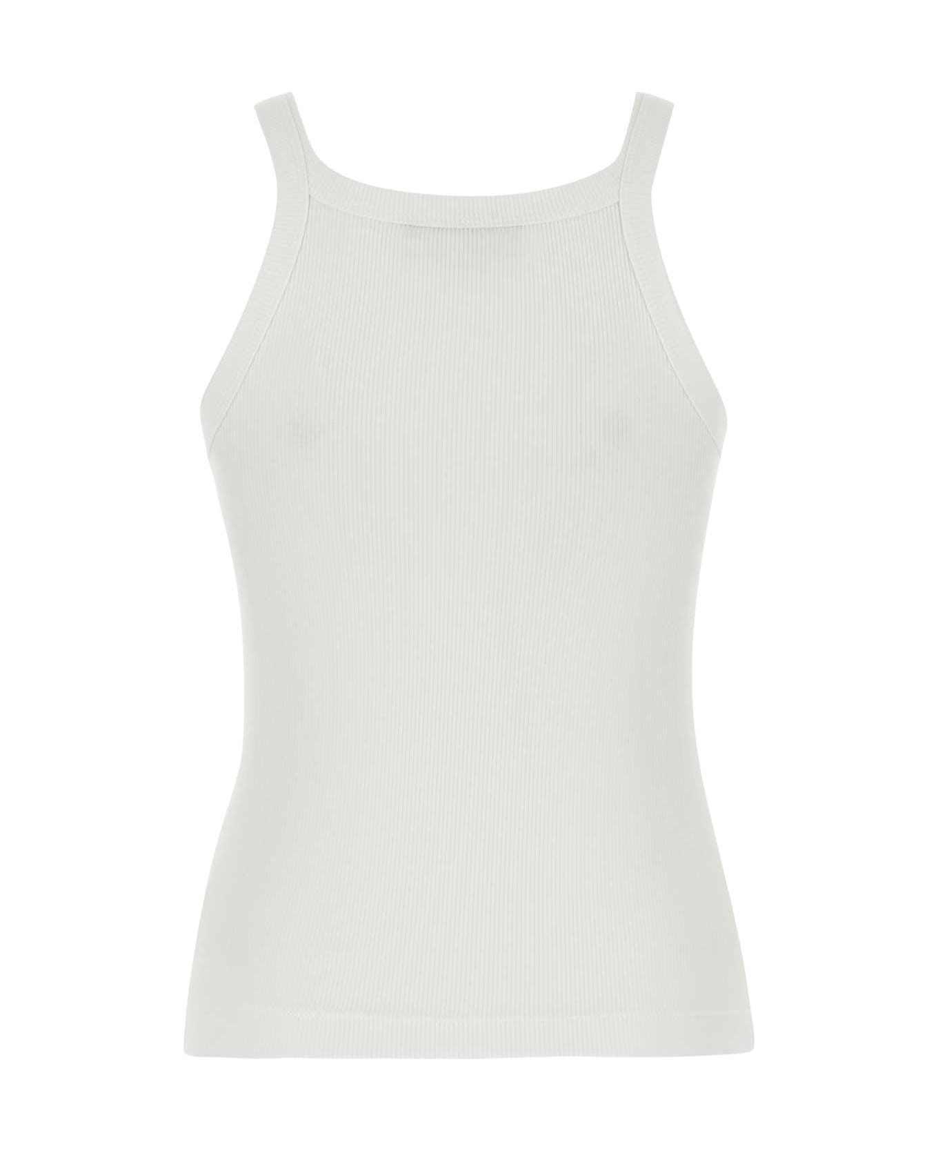 Fendi White Stretch Cotton Top - WHITE
