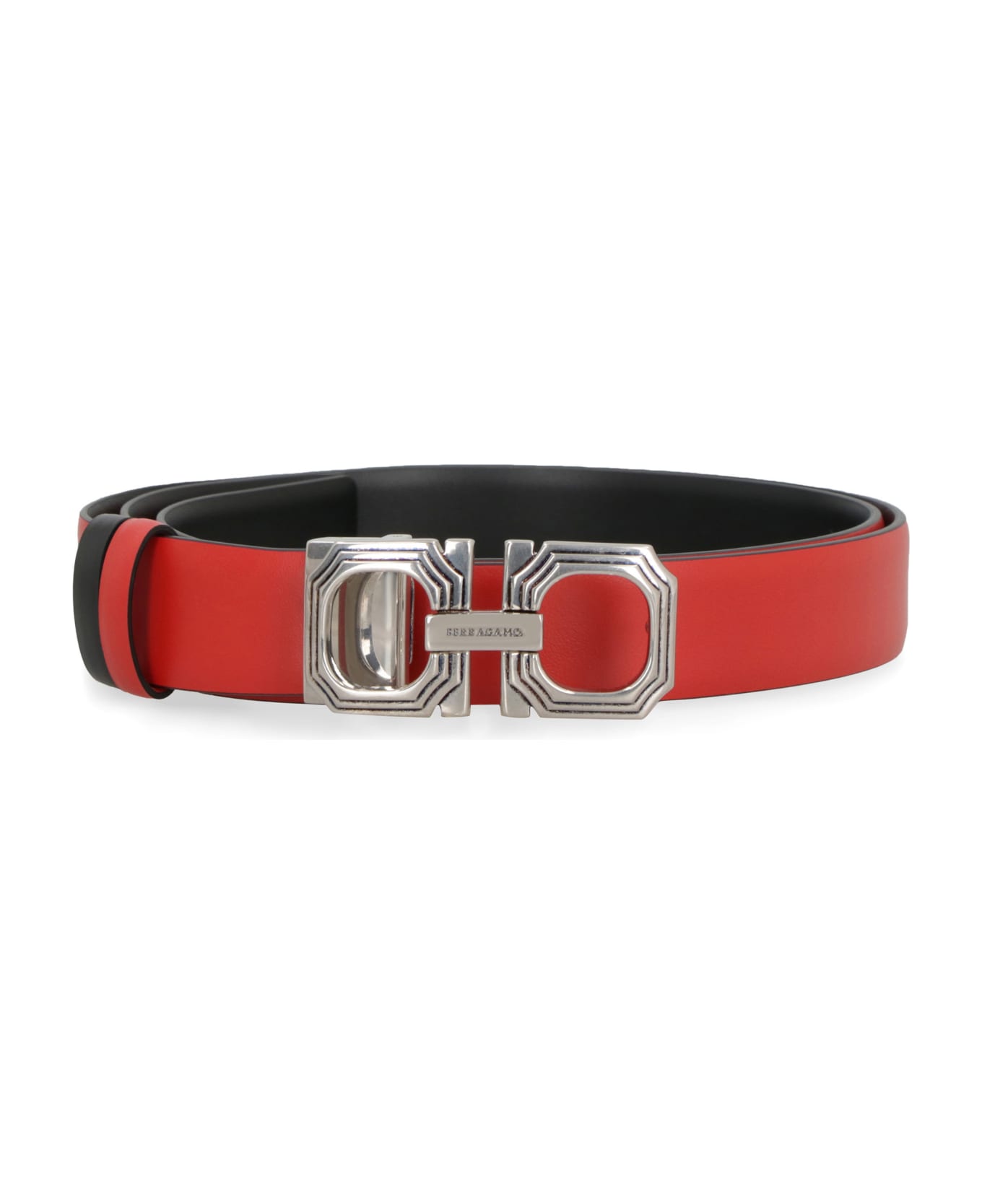 Ferragamo Gancini Reversible Leather Belt - red ベルト