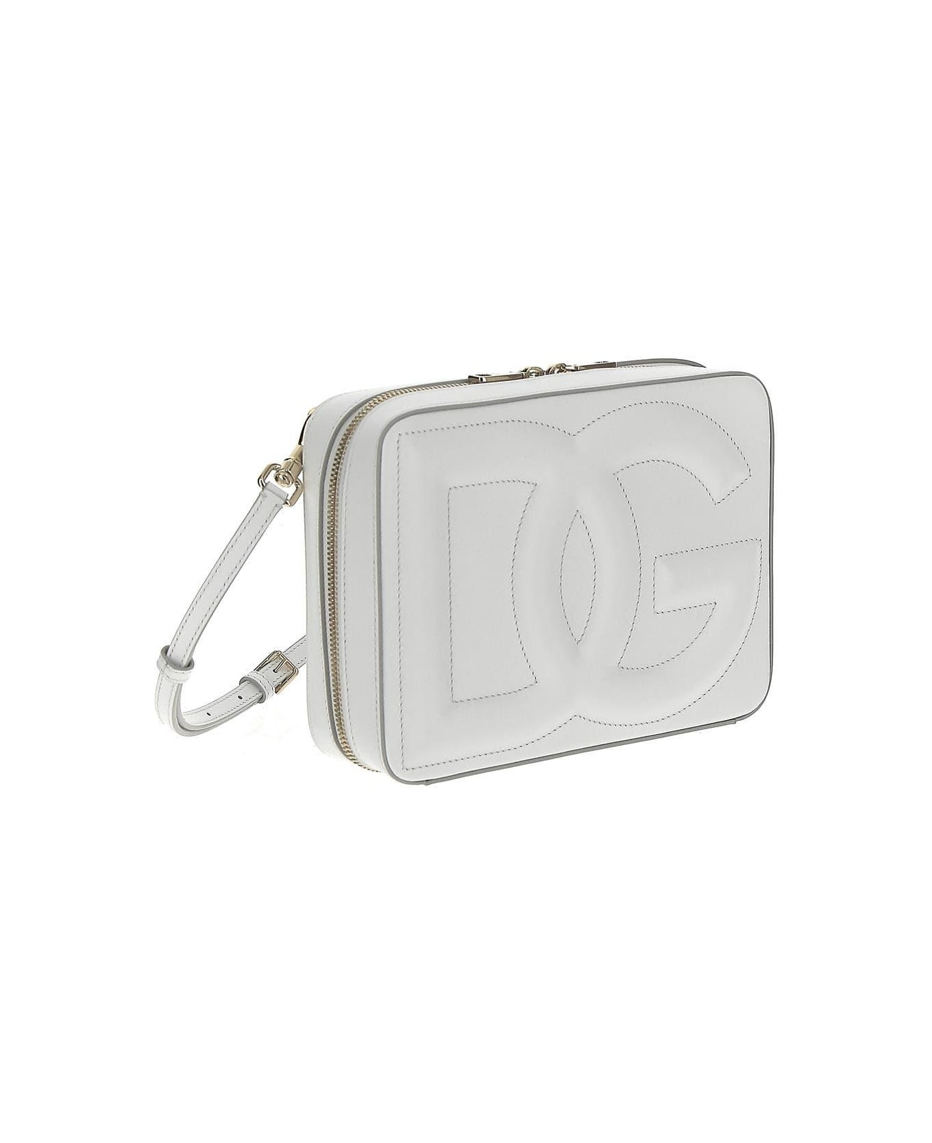 Dolce & Gabbana Medium Calfskin Camera Bag With Logo - WHITE クラッチバッグ