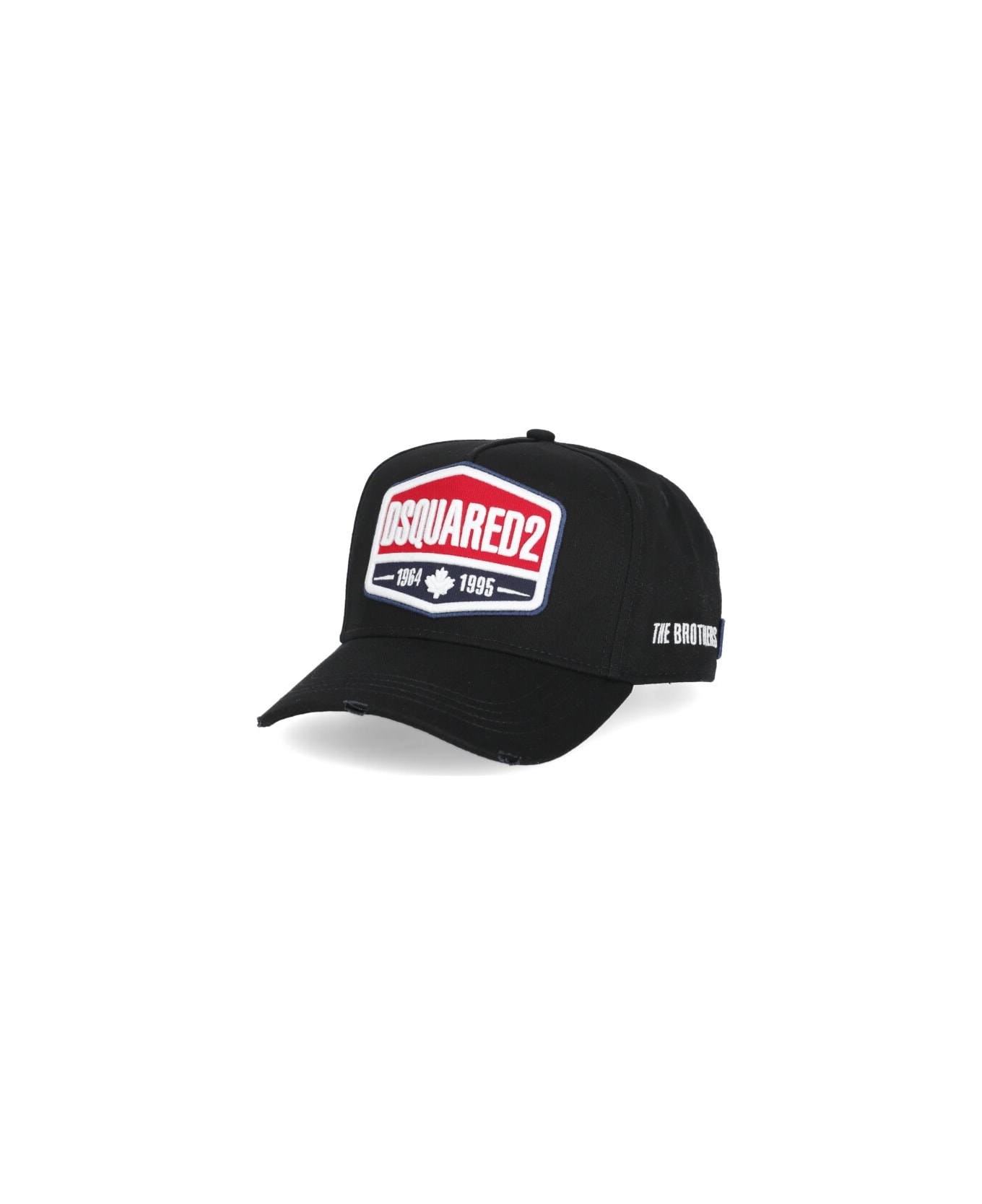 Dsquared2 Baseball Cap With Embroidered Patch - Black 帽子