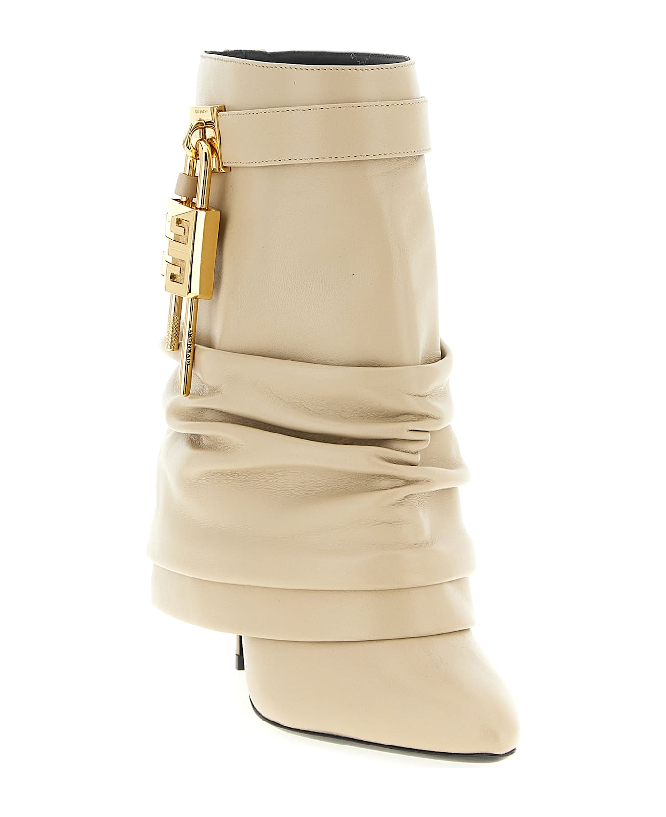 Givenchy 'shark Lock Stiletto' Ankle Boots - Beige