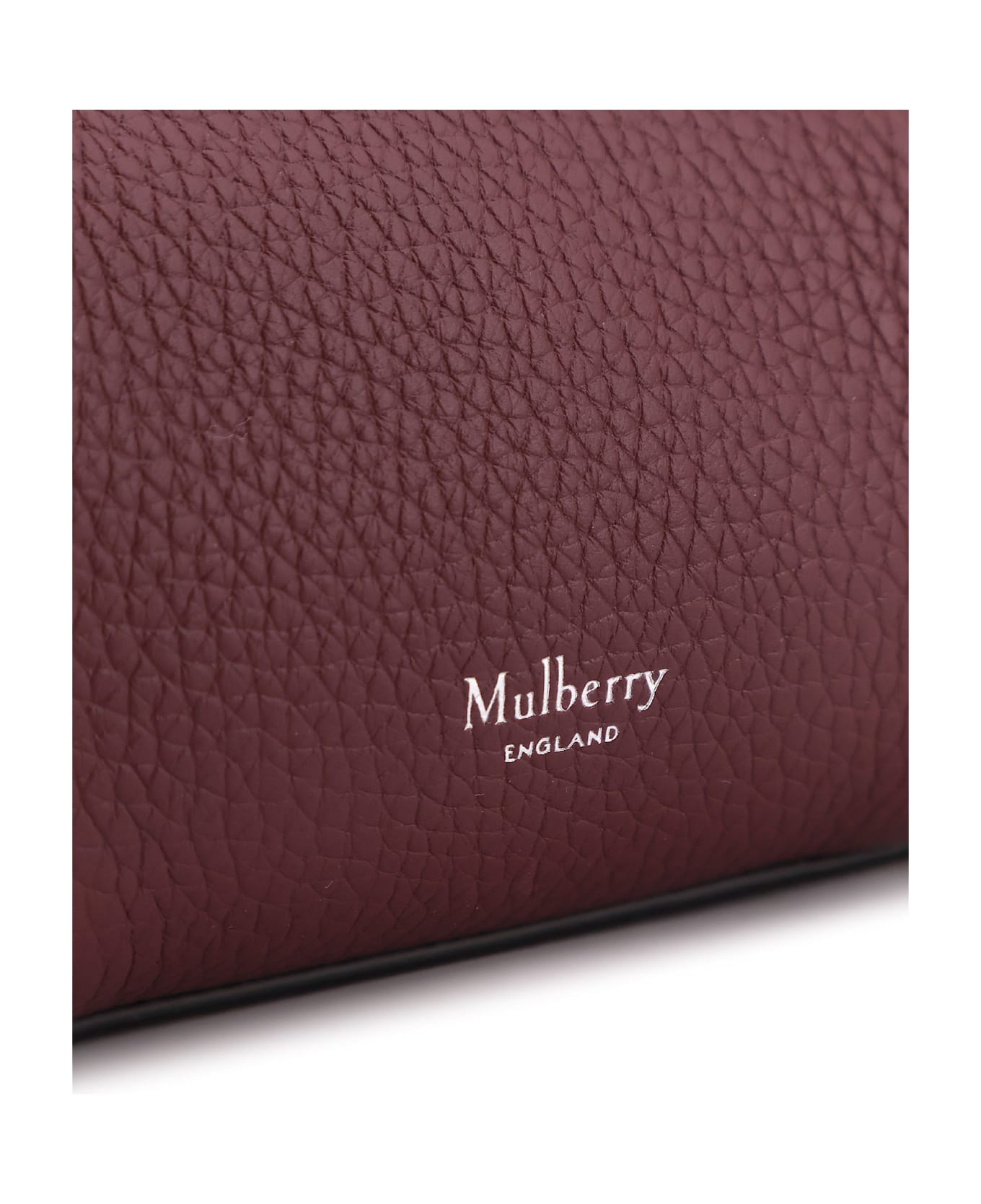 Mulberry Leathershoulder Bag With Logo - Black cherry