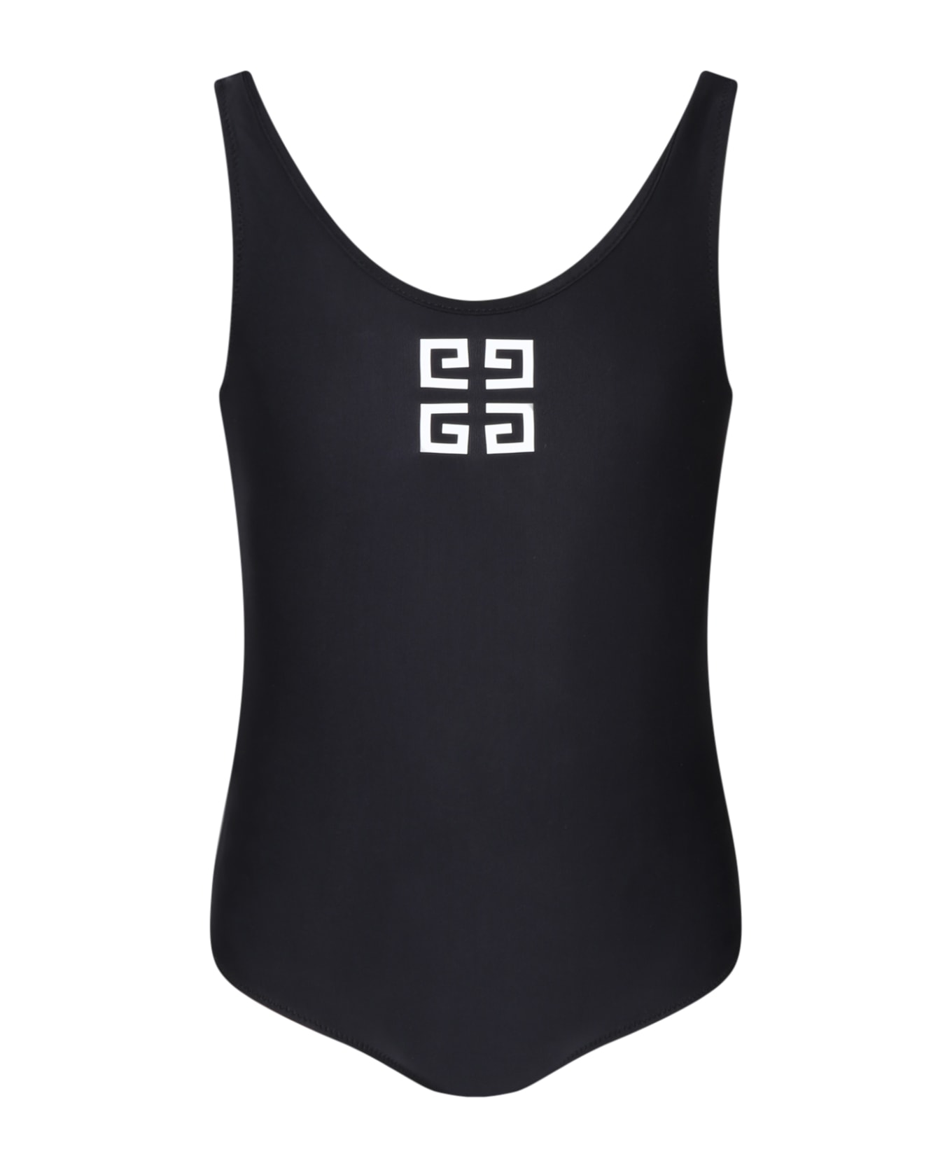 Givenchy Black Swimsuit For Girl With White Logo - Nero