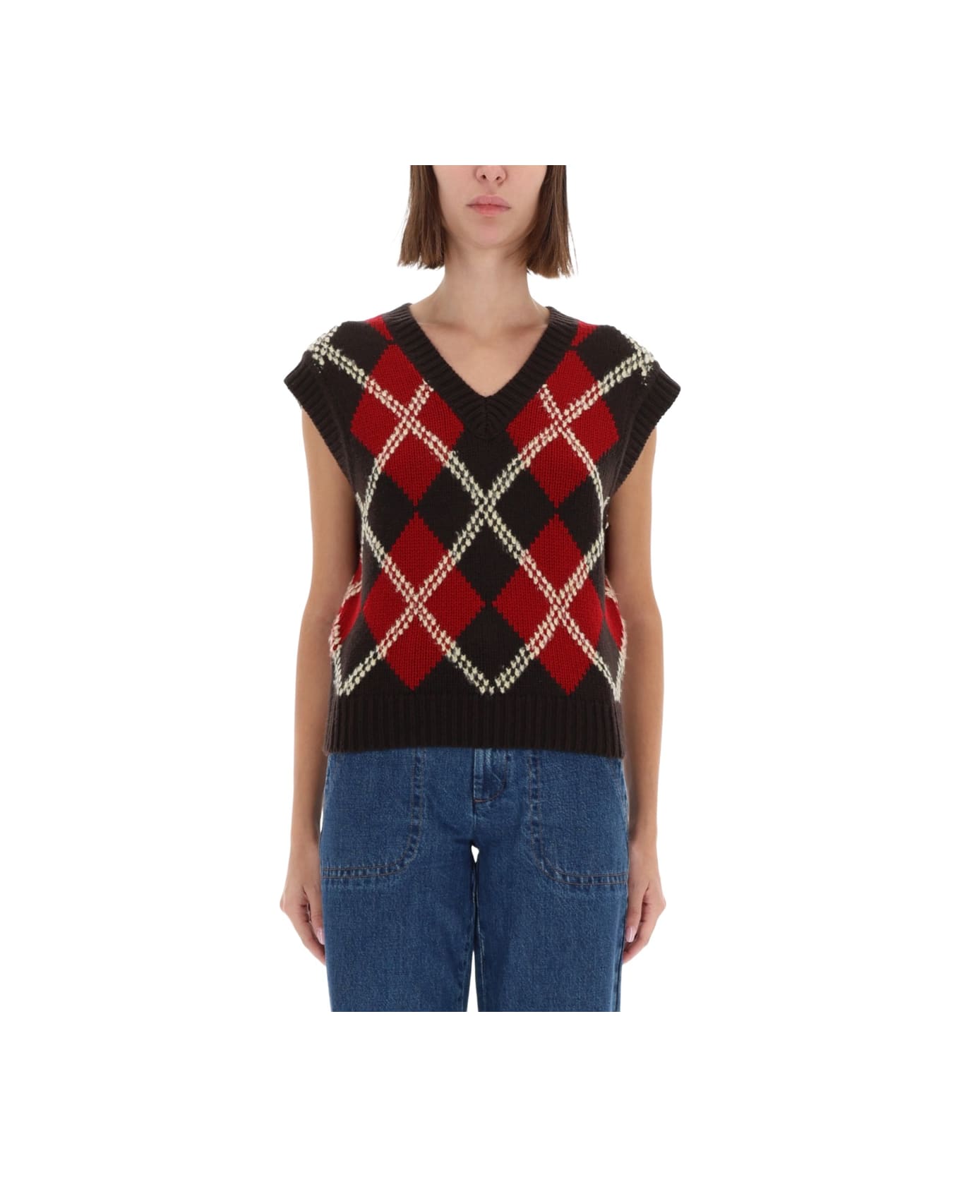 Guest in Residence "argyle" Vest - MULTICOLOUR