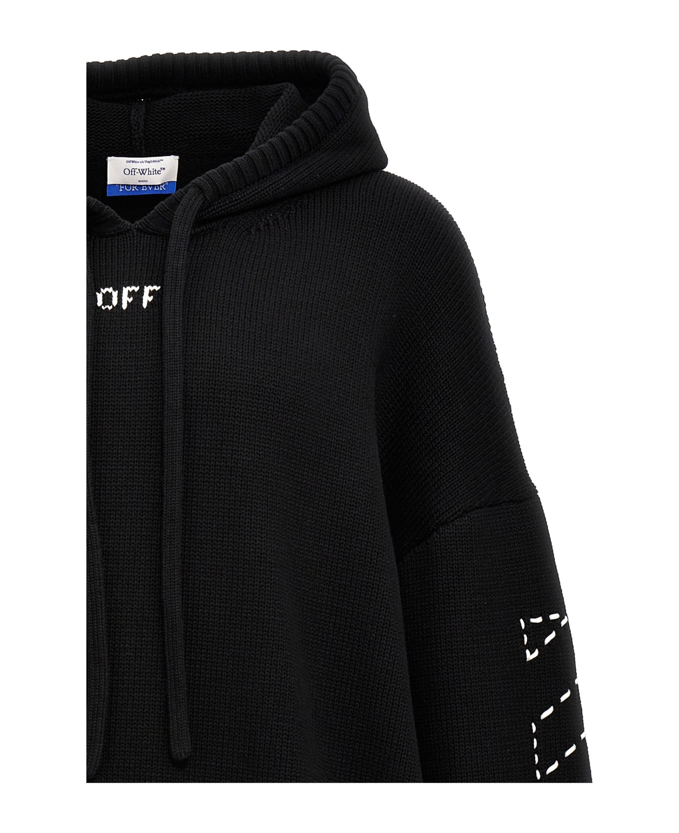 Off-White Stitch Arr Diags Hooded Sweater - White/Black