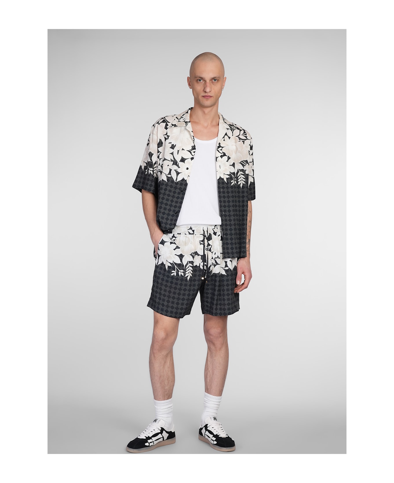 AMIRI Shorts In Black Viscose - black