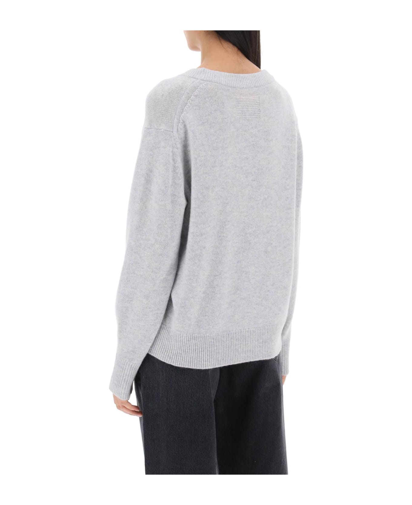 Guest in Residence The V Cashmere Sweater - STONE (Grey)