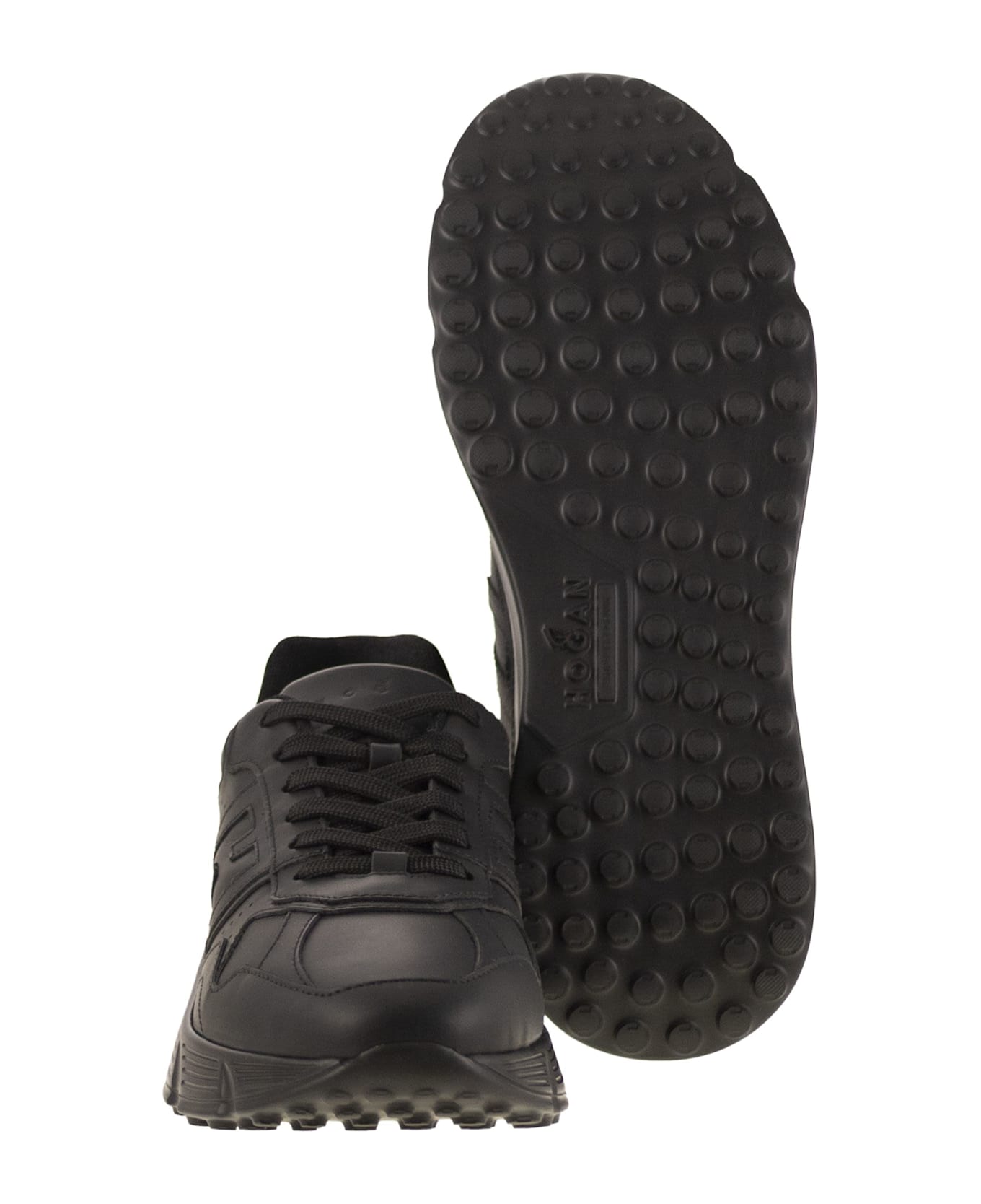Hogan Hyperlight Leather Trainers - Black