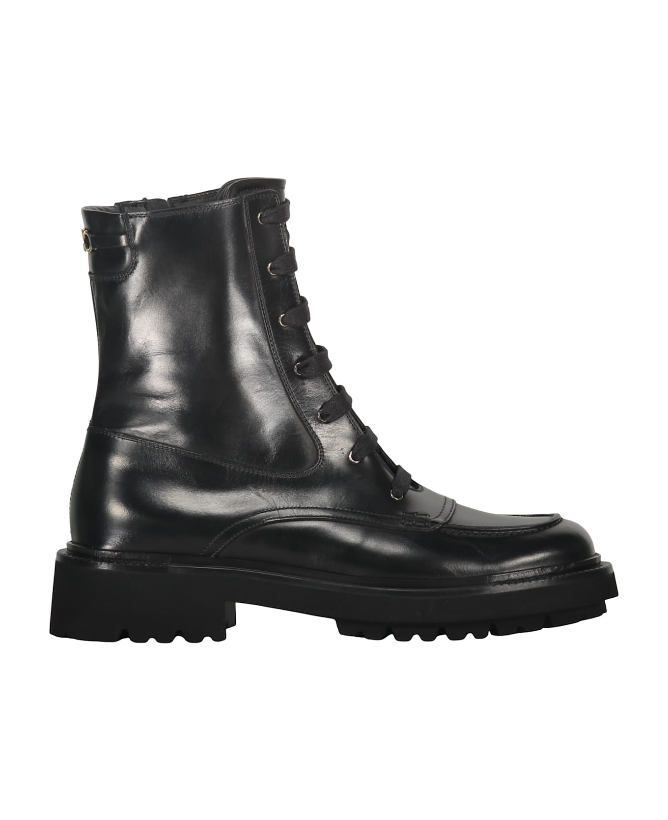 Ferragamo Leather Ankle Boots - black