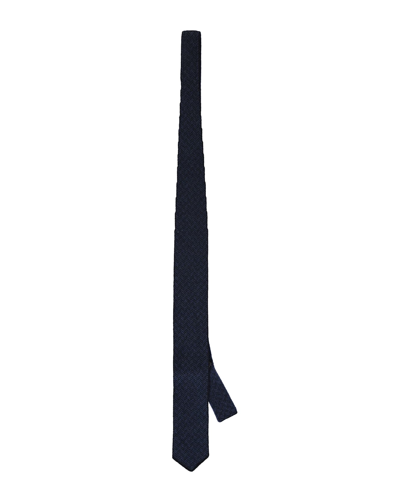 Corneliani Knitted Silk And Cashmere Blend Tie - blue