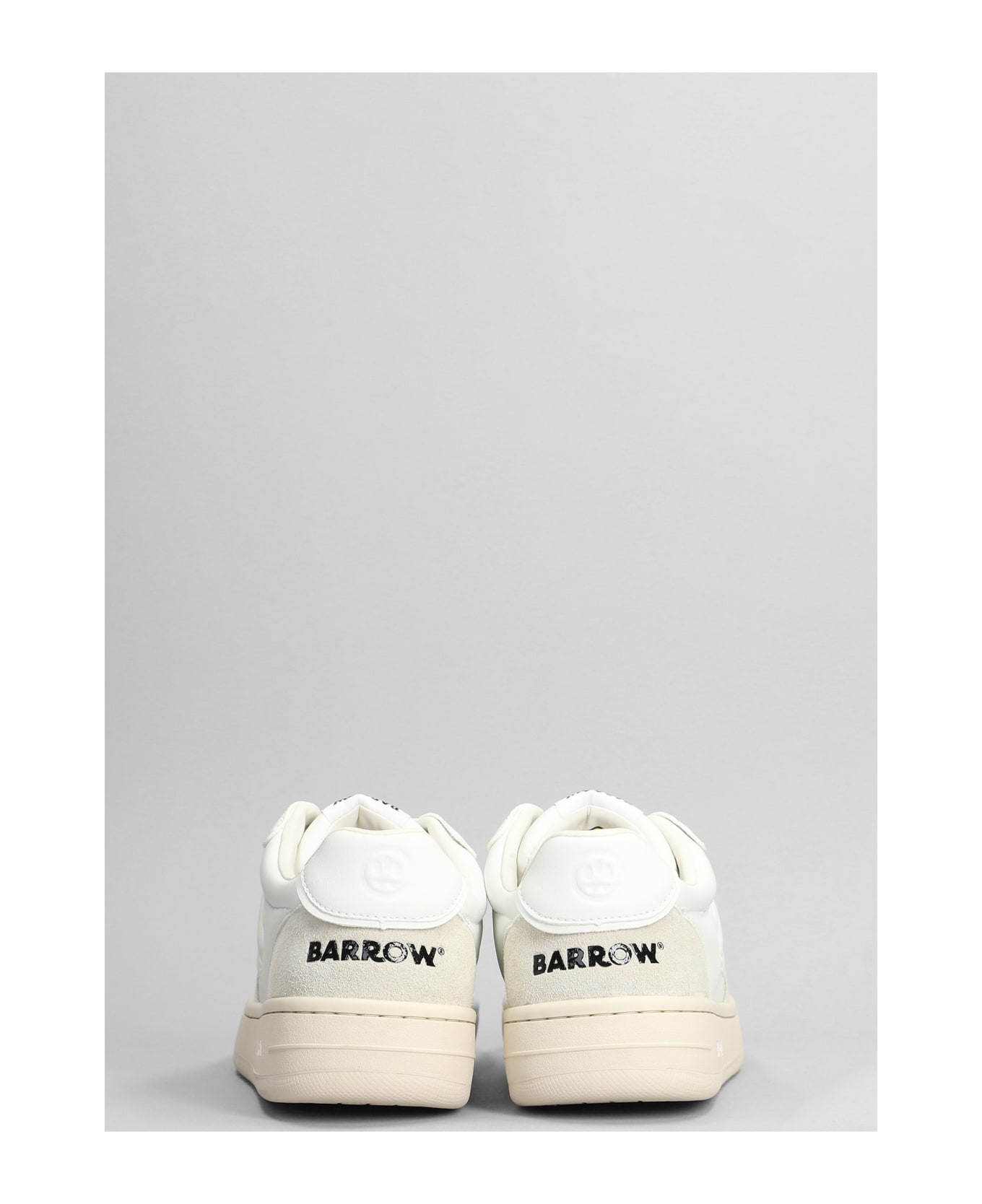 Barrow Sneakers In White Suede And Leather - white