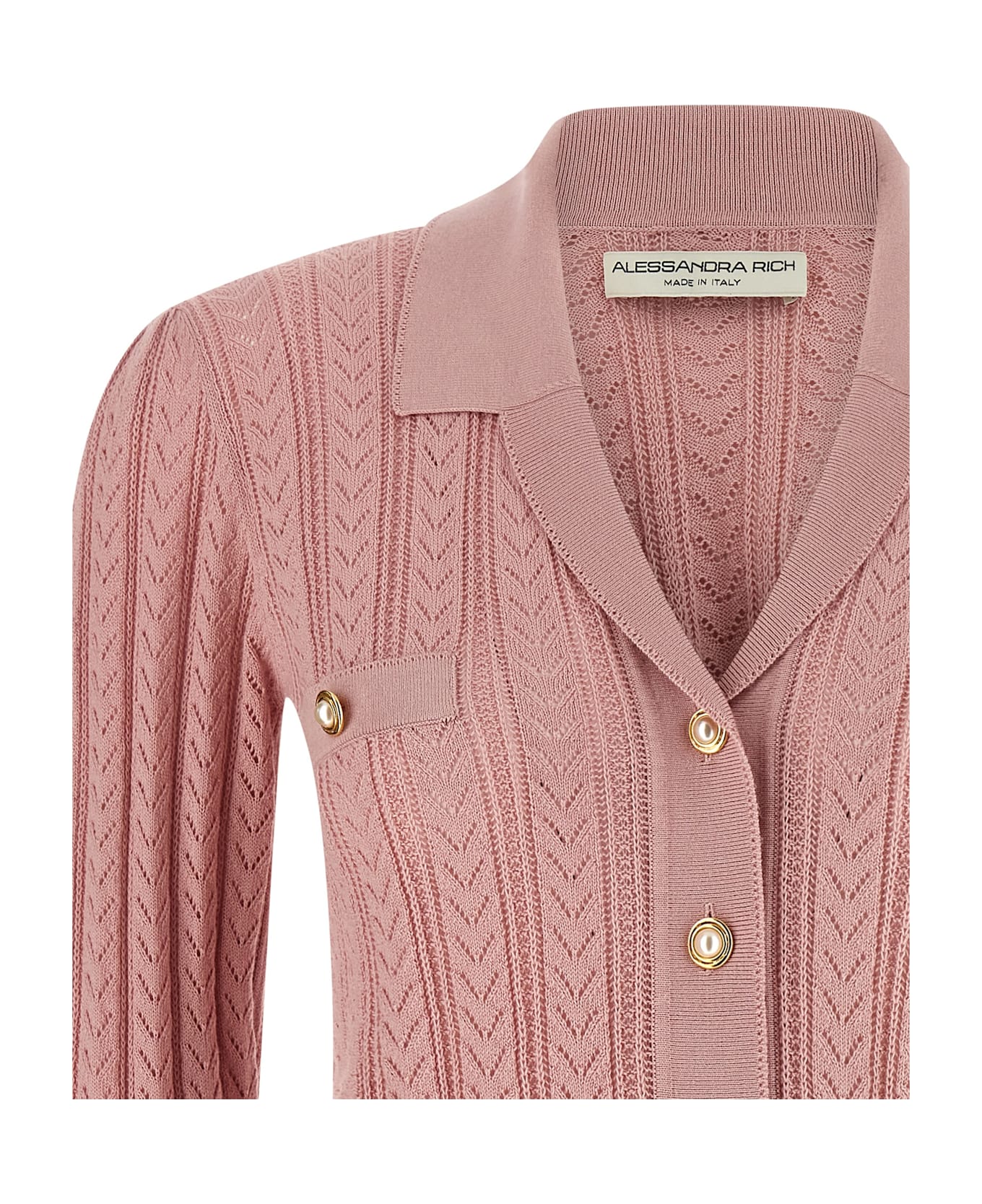Alessandra Rich Knit Cardigan - Pink