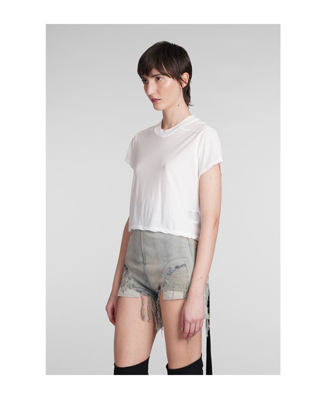 DRKSHDW 'cropped Small Level T' T-shirt - White