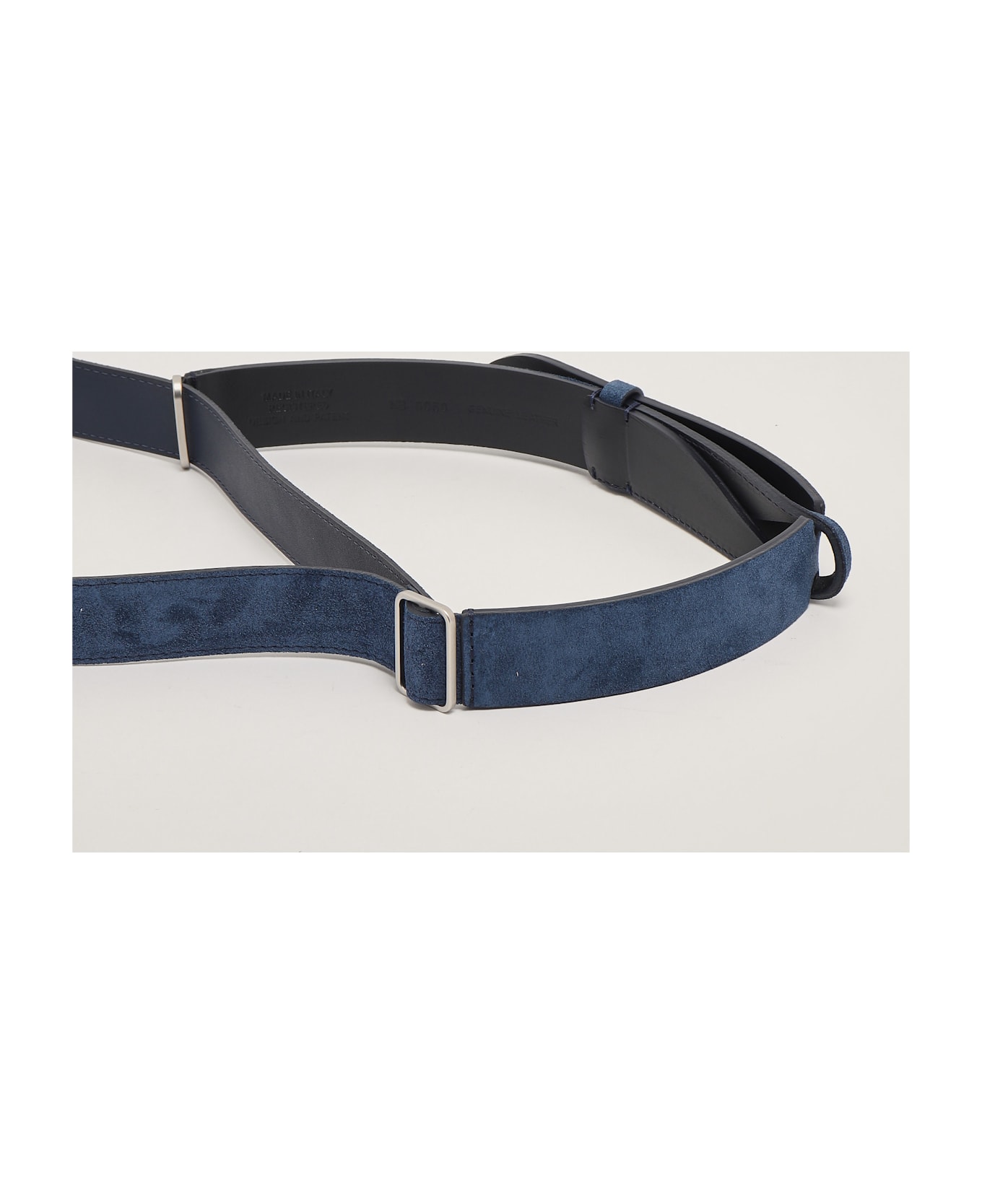 Orciani Cintura Nobuckle In Pelle Suede Belt - BLU