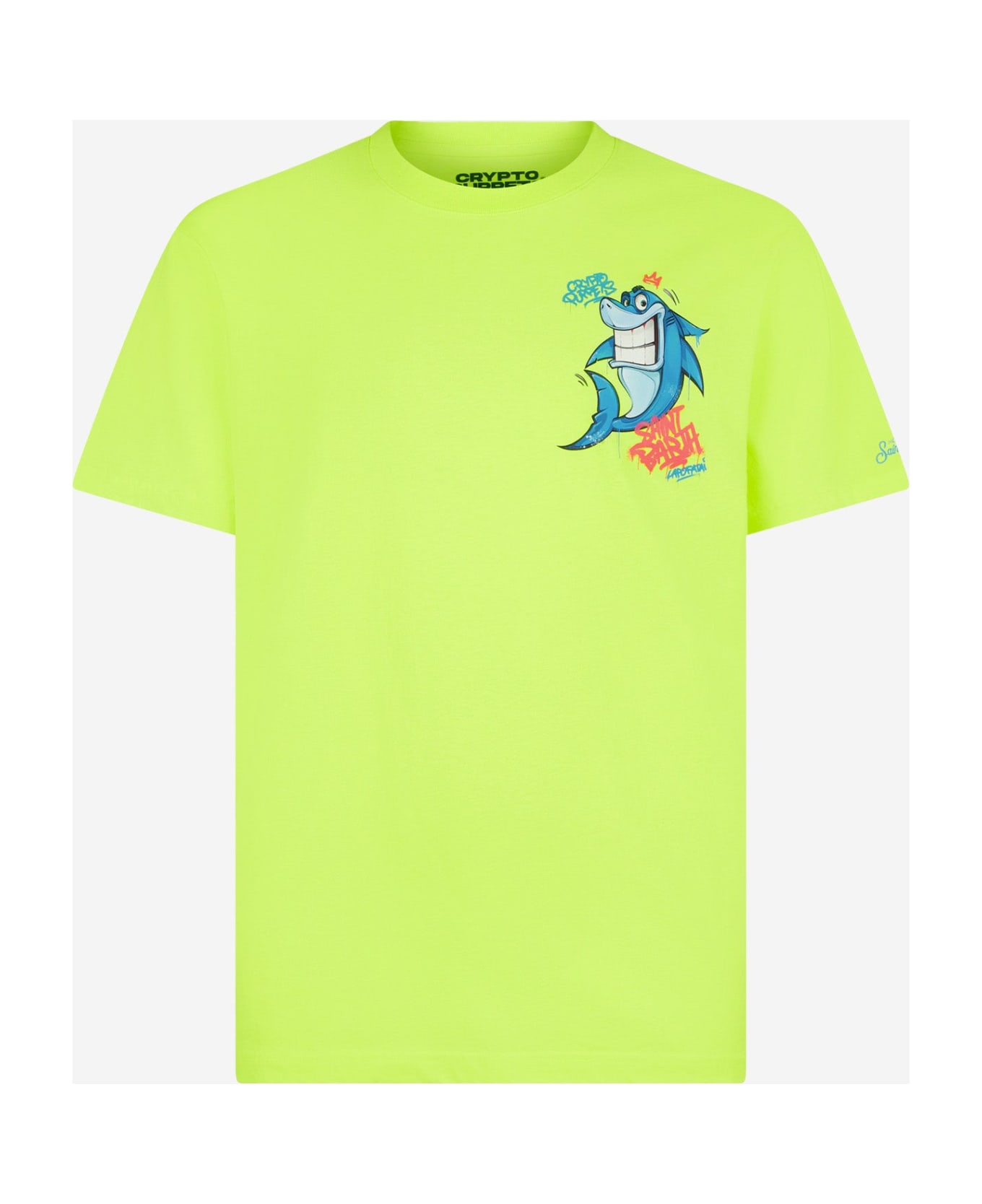 MC2 Saint Barth Man T-shirt With Shark Print | Crypto Puppets® Special Edition - YELLOW