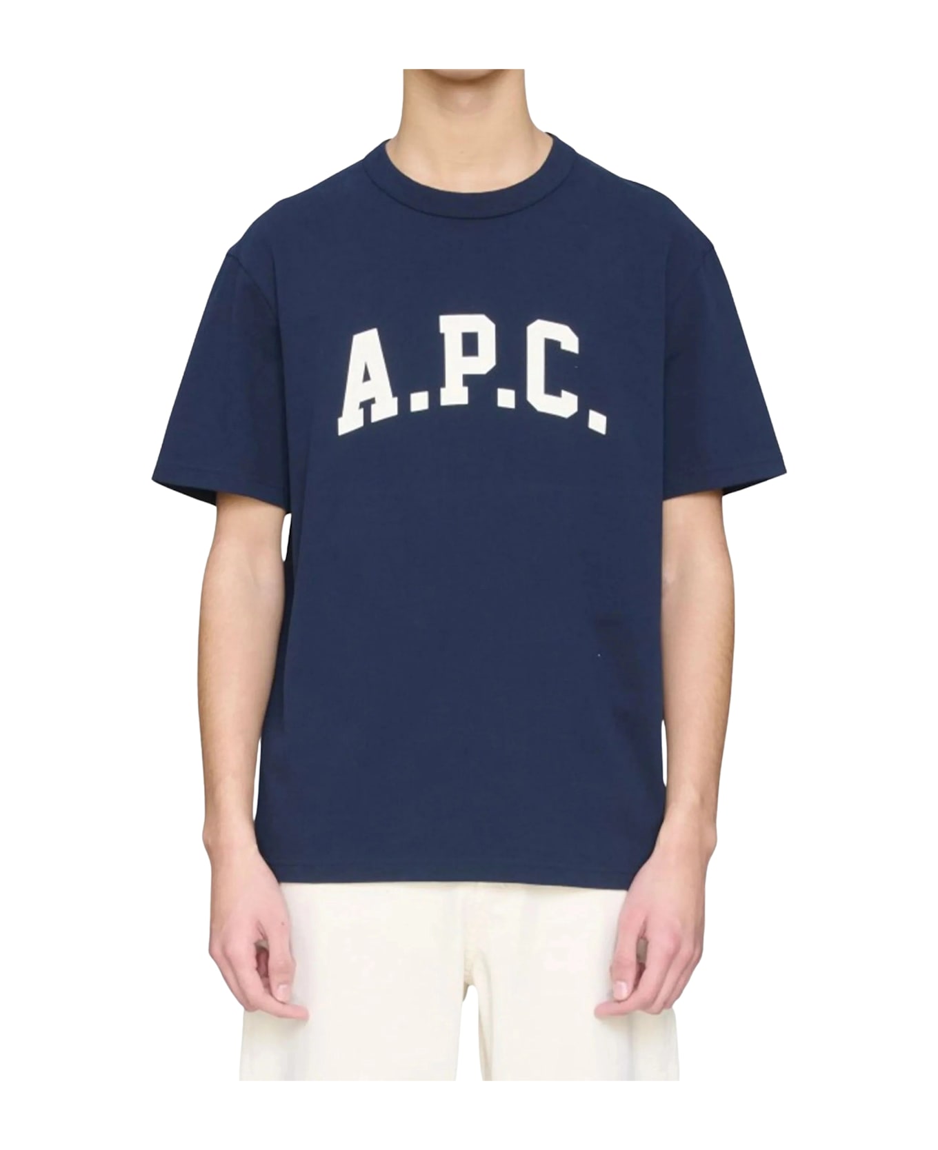 A.P.C. T Shirt Marcus - Tiq Dark Navy Ecru