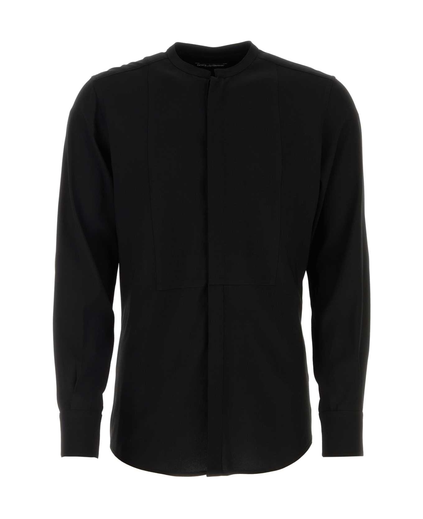 Dolce & Gabbana Black Crepe Shirt - NERO