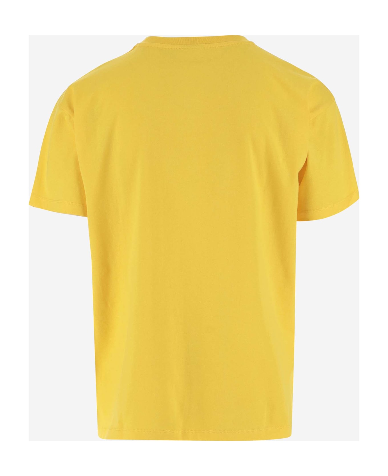 Sky High Farm Cotton T-shirt With Logo - Yellow