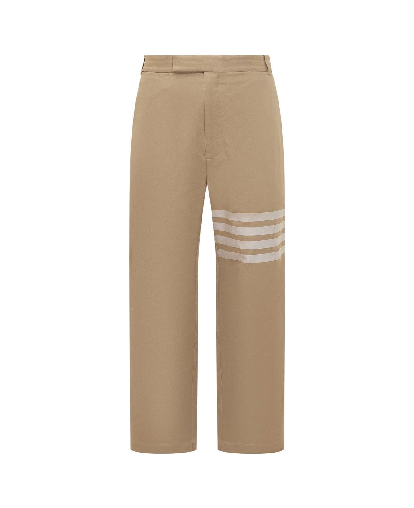Thom Browne 4-bar Striped Straight-leg Trousers - CAMEL