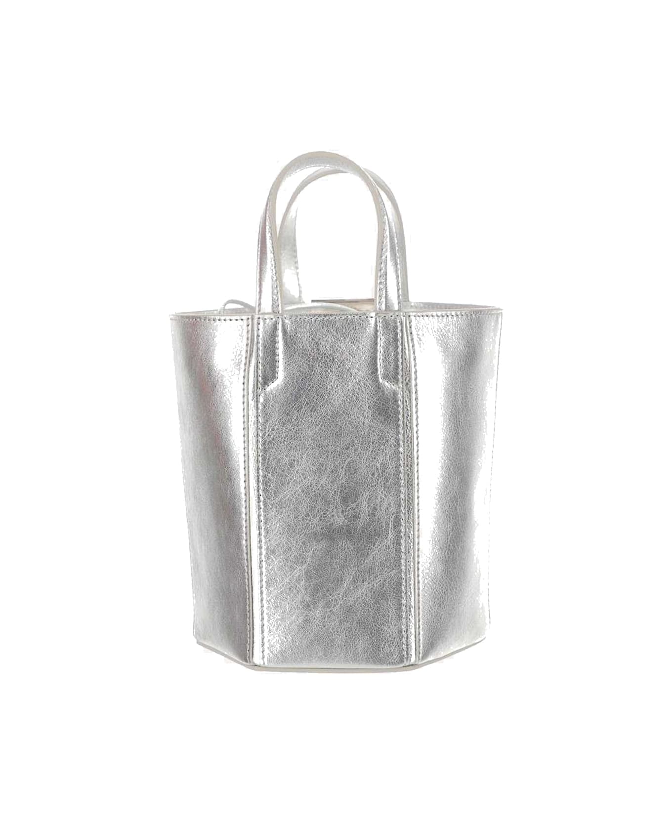Off-White Leather Handbag - Silver