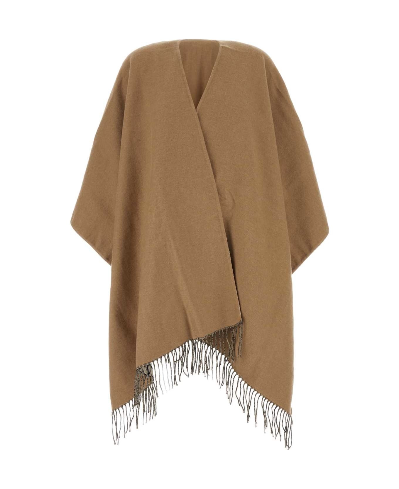 Valentino Garavani Wool Blend Reversible Cape - CAMMELLOCAMMELLO-NERO